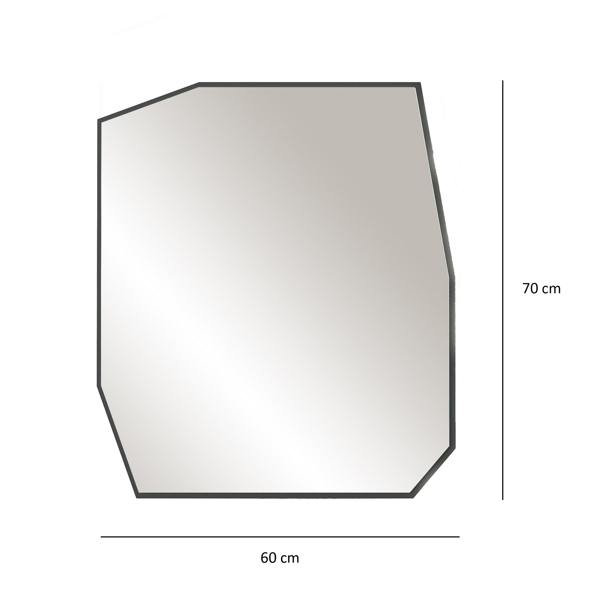 Peili Valento Furniture Quartz, 70x60cm, musta