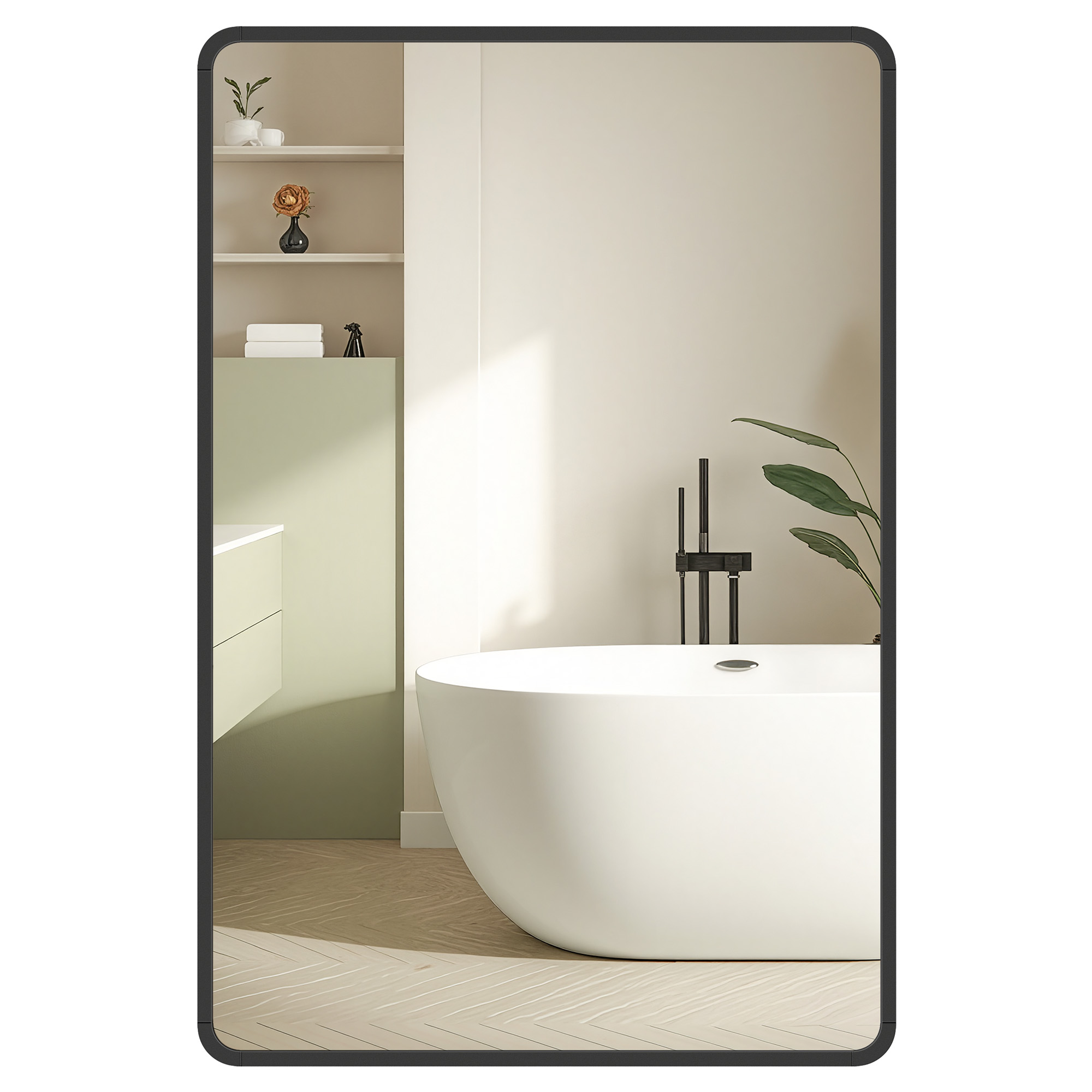Peili Songmics Berit, 91 x 61 cm, alumiini, musta