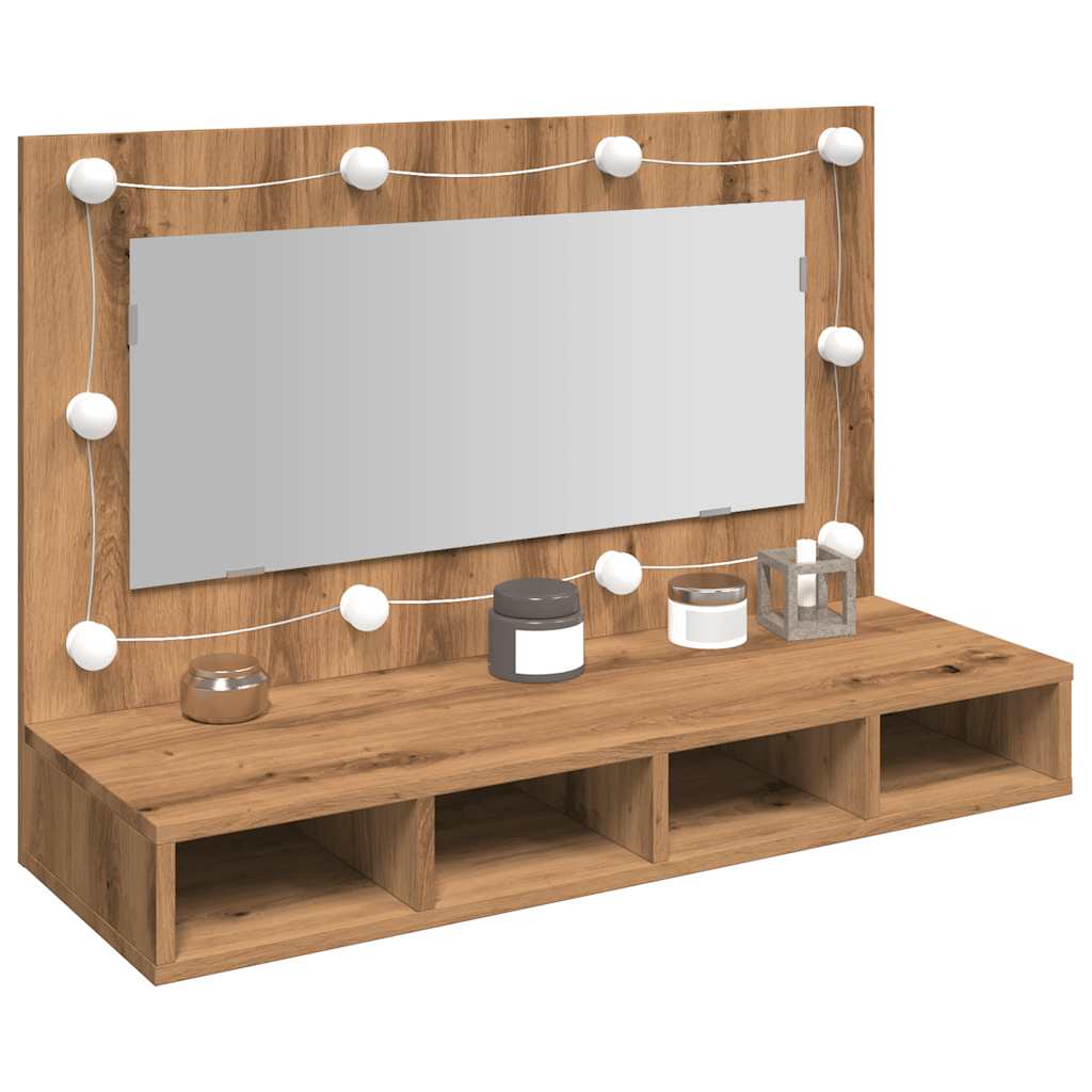 Peilikaappi LED-valoilla, 90x31,5x62 cm