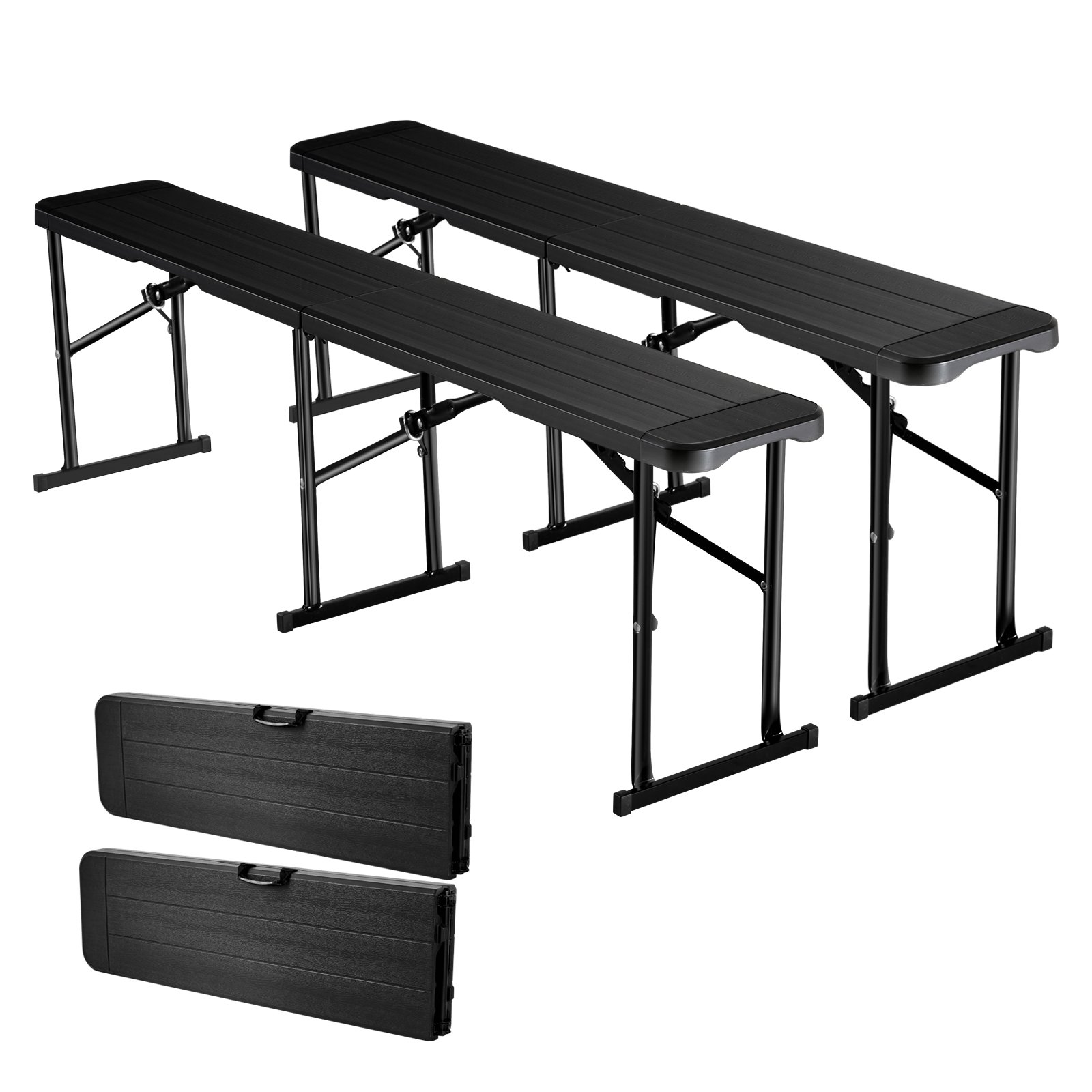 Penkki North Craft, HDPE, 182.5x28cm, musta, 2kpl