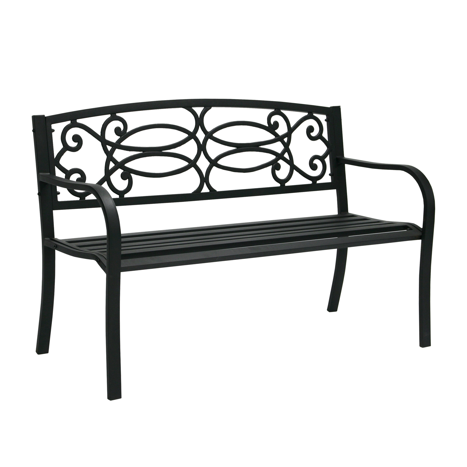 Penkki Home4You Verde, 128x59x85cm, 3-Istuttava, Musta