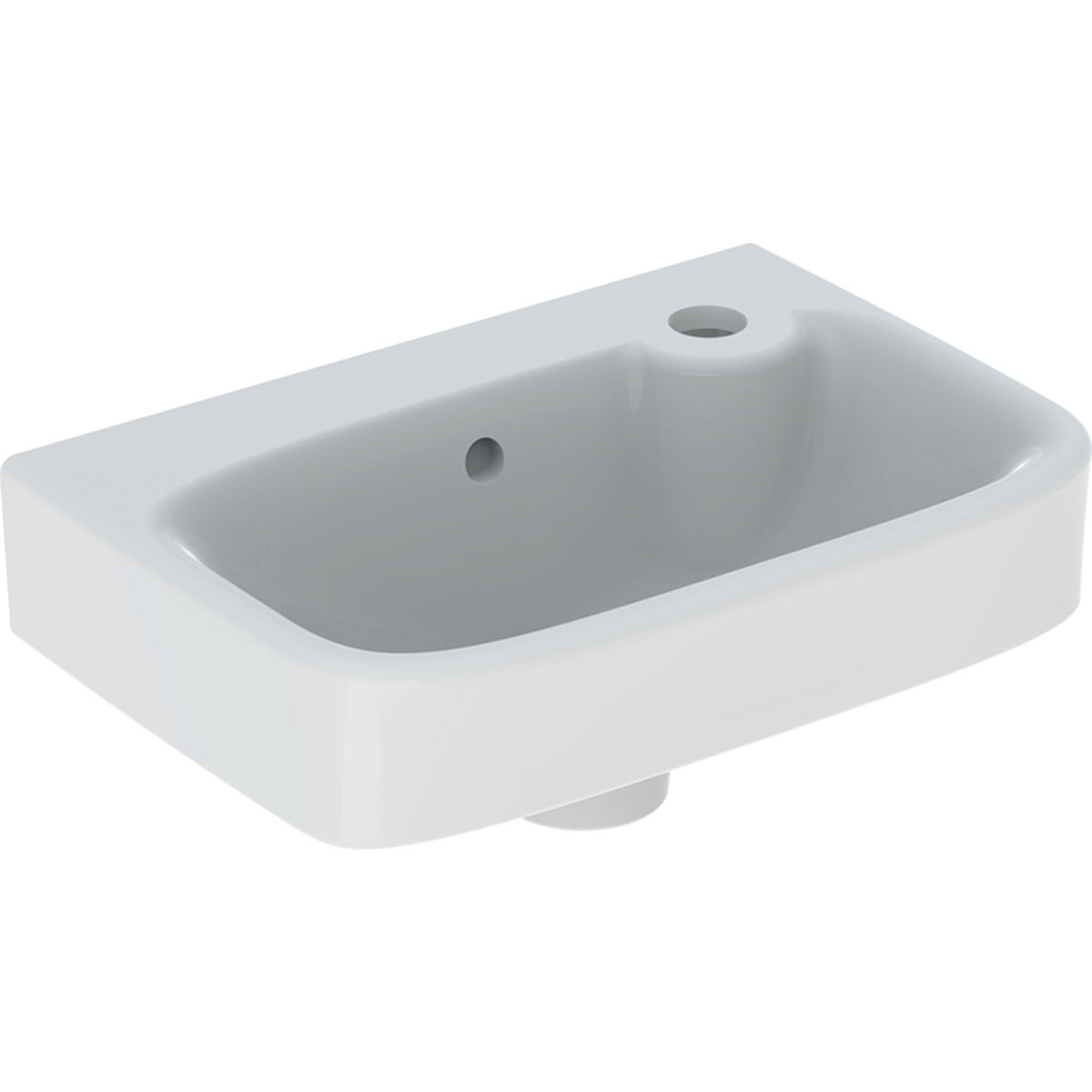 Pesuallas Ido Glow 400 oikea, kulmikas, ylivuotosuojalla