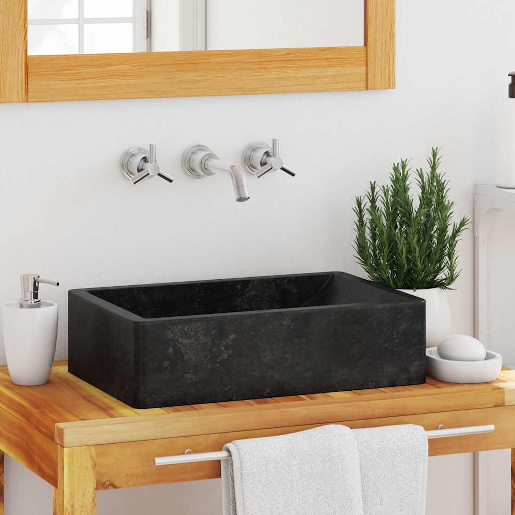 Pesuallas marmori 45x30x12 cm musta