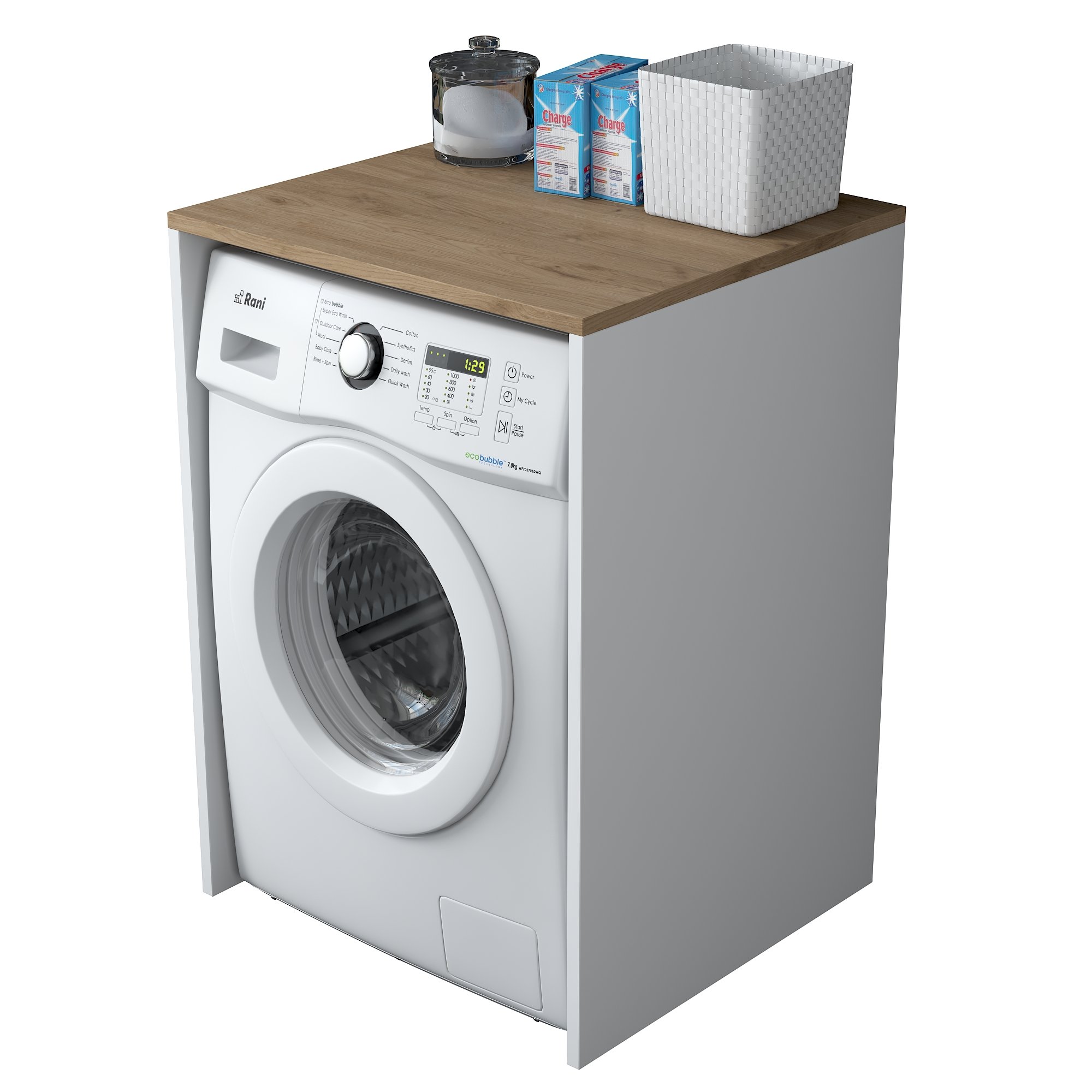 Pesukonekaappi Valento Furniture KD103, pähkinäpuu/valkoinen