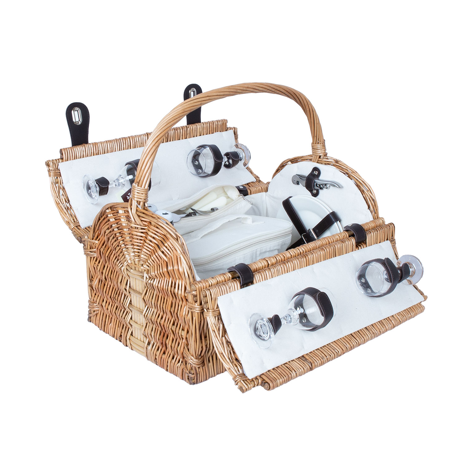 Piknik-kori Home4You 4 Hengelle, 47x31x38cm, Beige