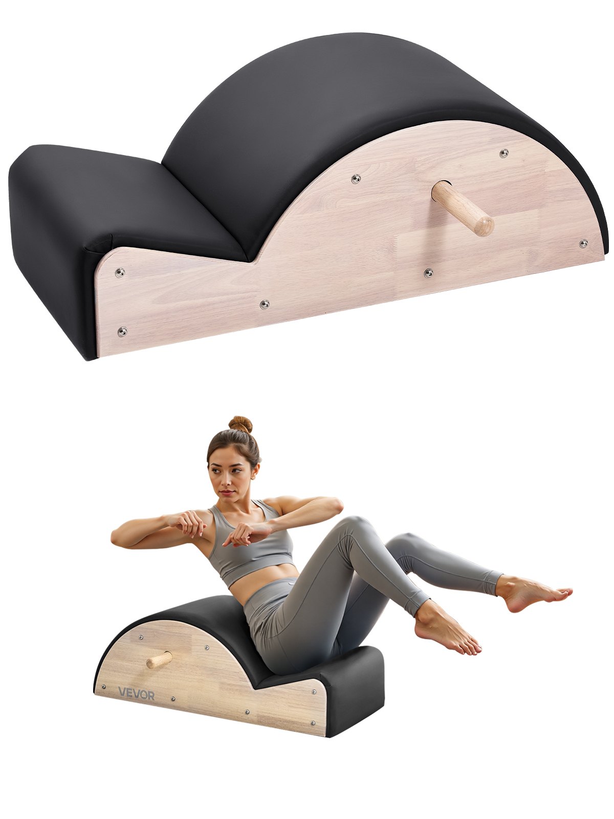 Pilates selkätuki North Craft J55-X-A, 930x420x330mm, kumipuuta, Ruskea