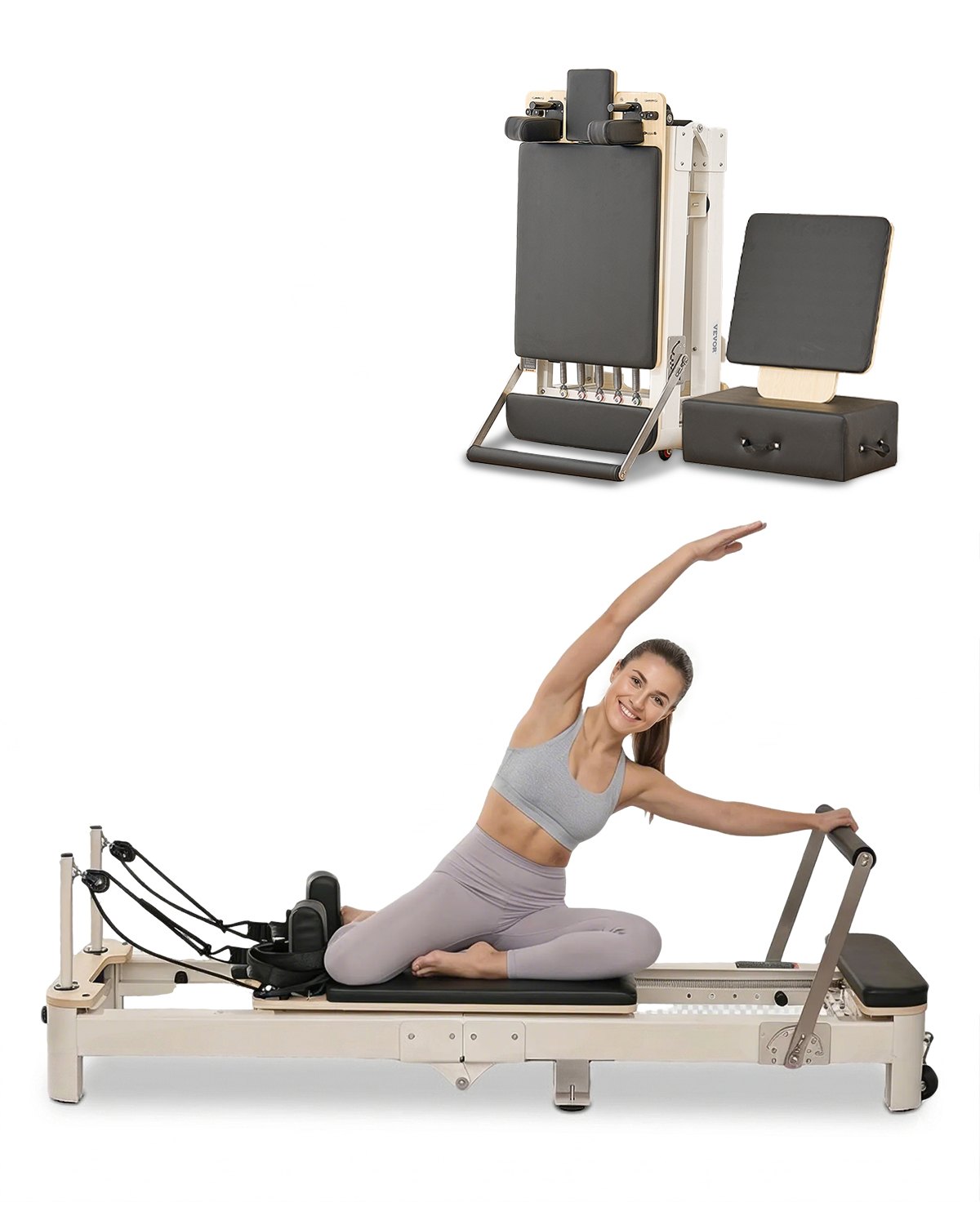 Pilateslaite North Craft F6004-B, 2215x700x830mm, taitettava, hopea-alumiini