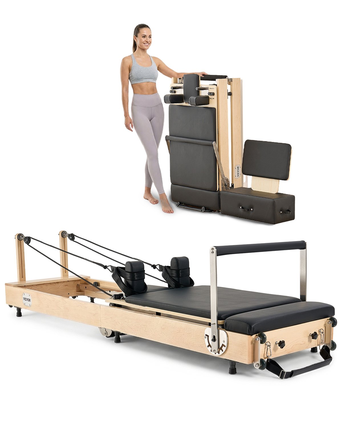 Pilateslaite North Craft Z88-F-A, 238x68x57cm, Jousi- ja Nauhavastus, Vaahterapuu, Taitettava