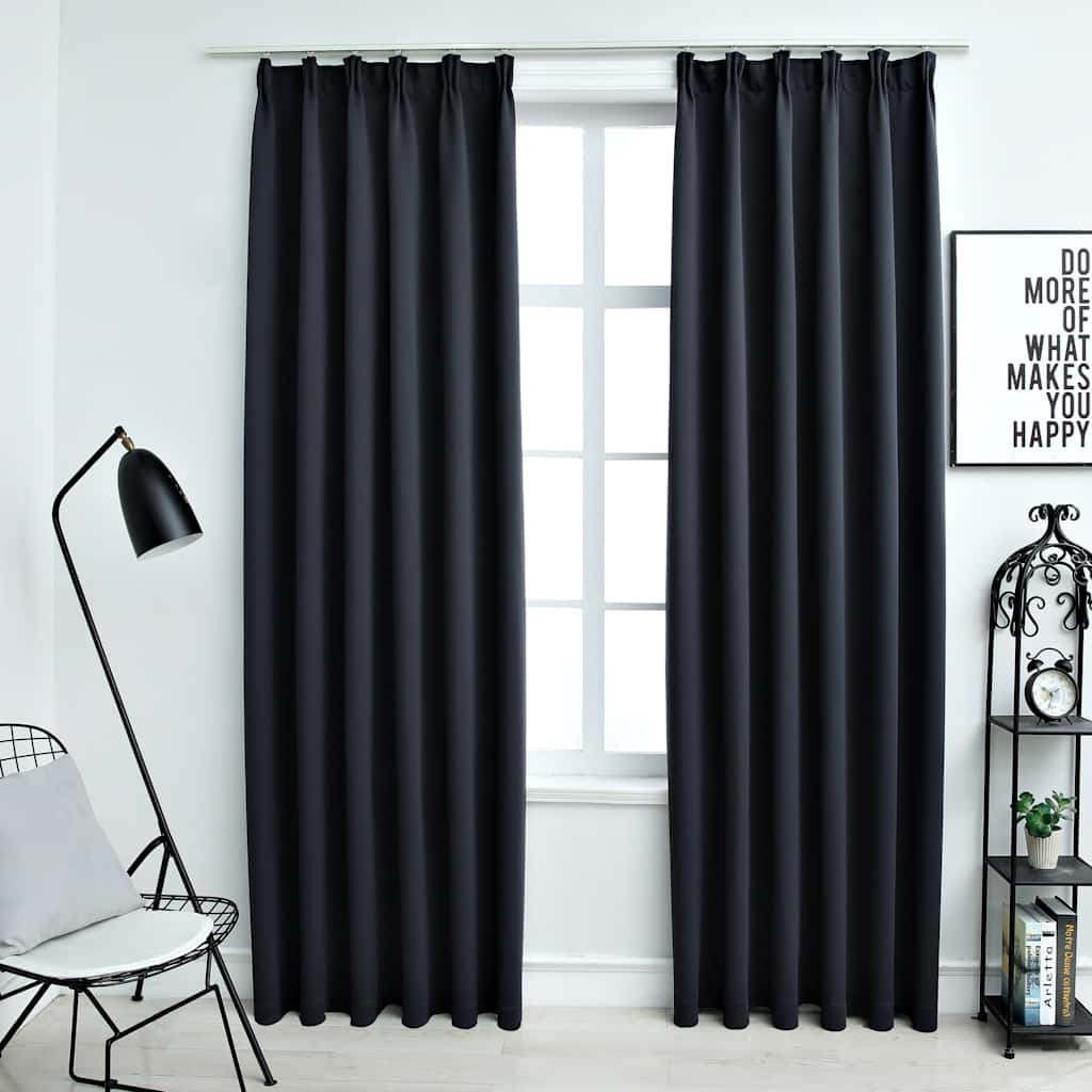 Pimennysverhot koukuilla 2 kpl antrasiitti 140x175cm