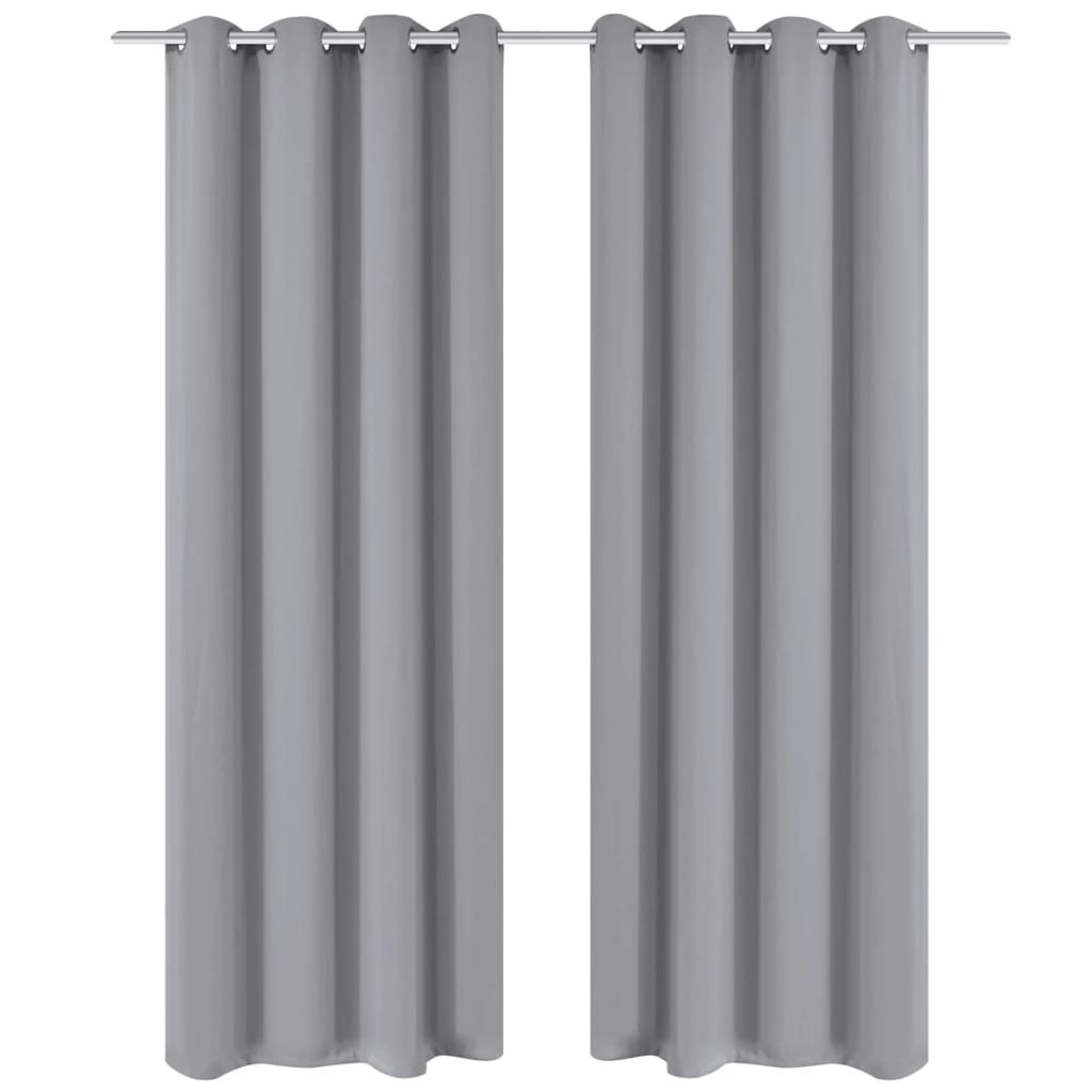 Pimennysverhot purjerenkailla 2 kpl 135x175 cm harmaa