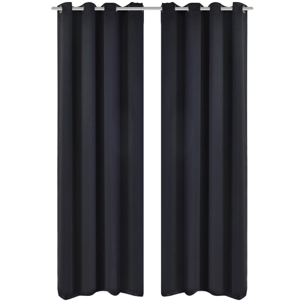 Pimennysverhot purjerenkailla 2 kpl 135x175 cm musta