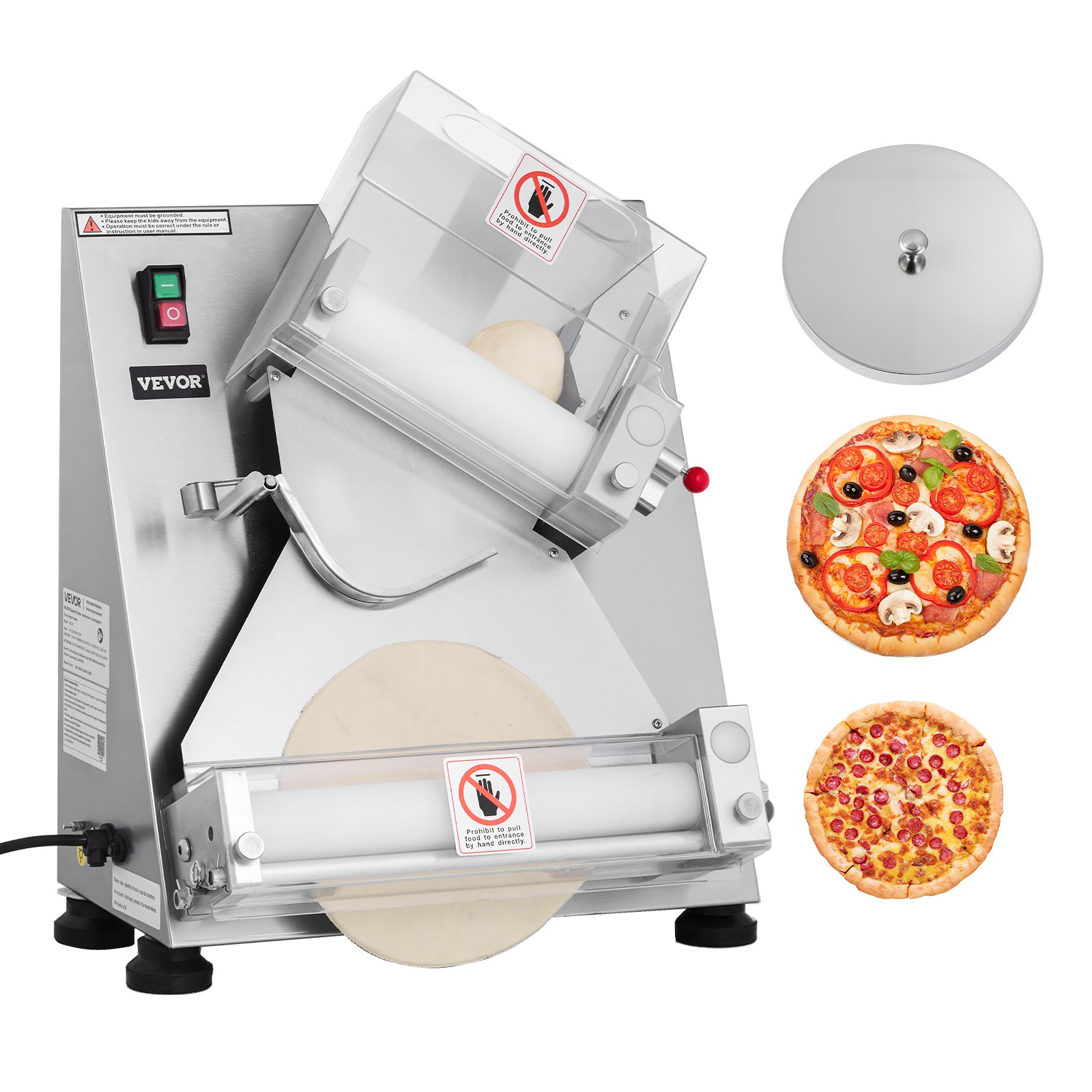 Pizzataikinan kaulintakone North Craft APD30, 3-14 tuumaa, säädettävä paksuus, ruostumatonta terästä