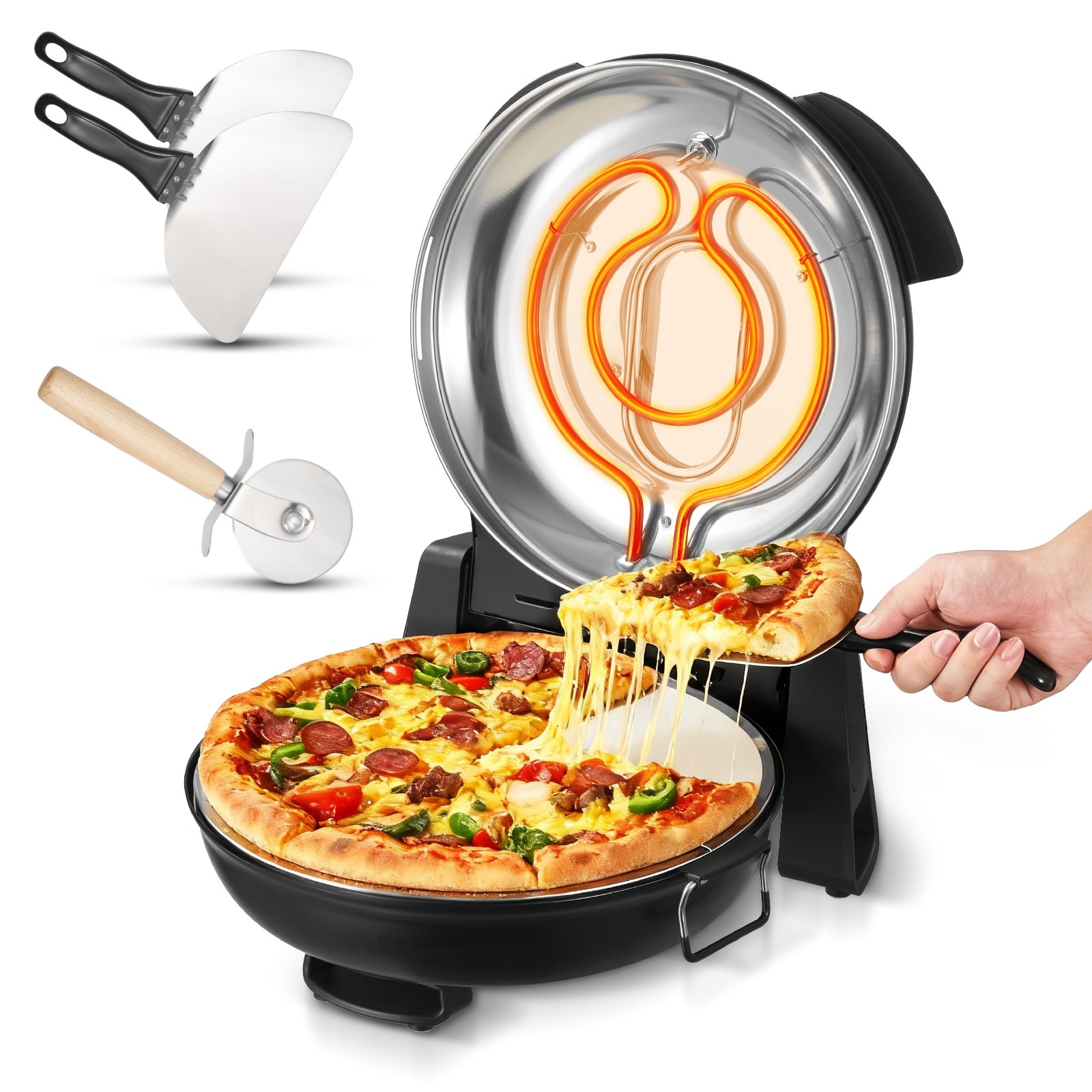 Pizzauuni North Craft, 304.8 mm, 1200W, Musta