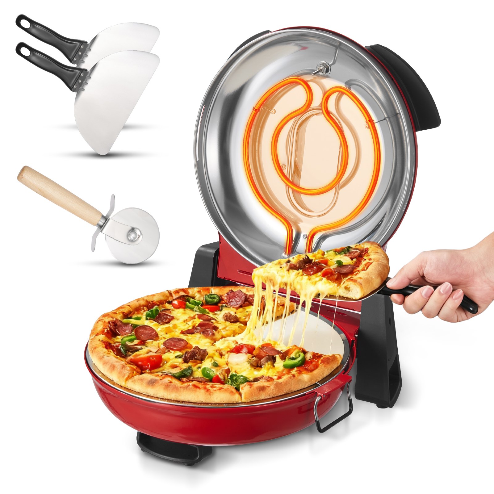 Pizzauuni North Craft, 38x35cm, 1200W, Punainen