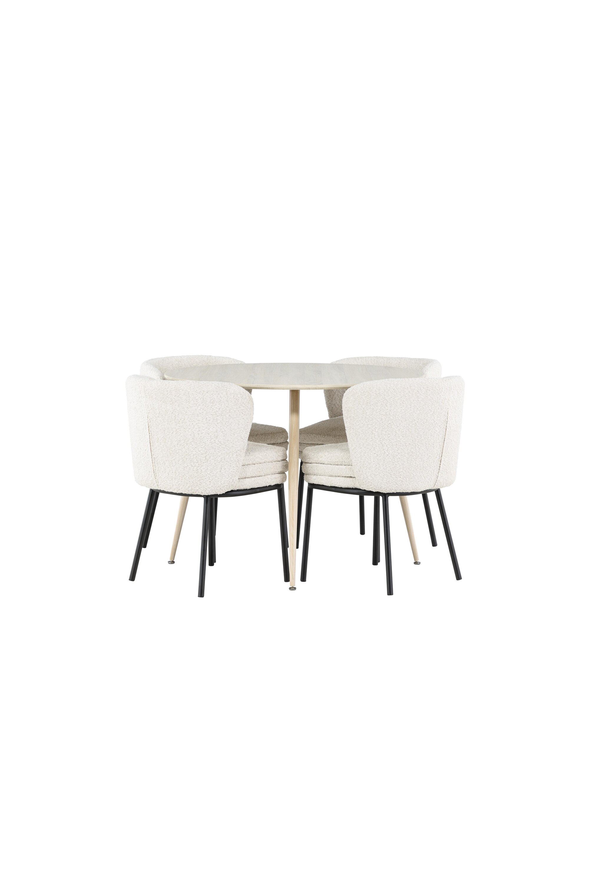 Ruokailuryhmä Venture Home Plaza/Agnes, Ø100 cm pöytä + 4 tuolia
