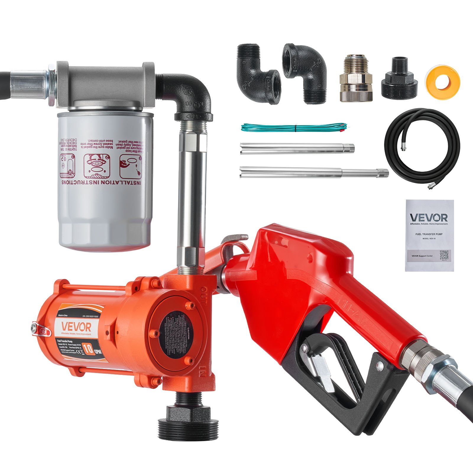 Polttoainepumppu North Craft KEX-10, 40L/min, 12V DC, musta