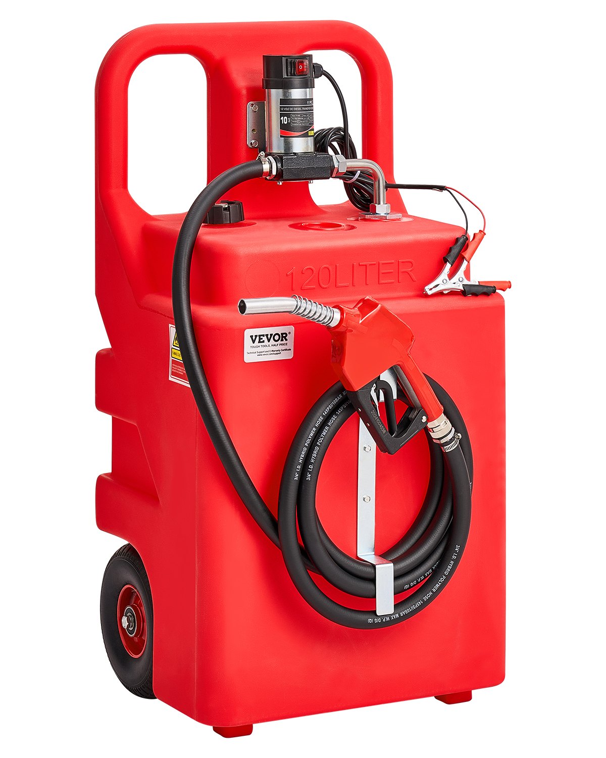 Polttoainesäiliö pyörillä North Craft YHM-120D, 32 Gallon, 12V DC Sähköpumppu, Oranssi