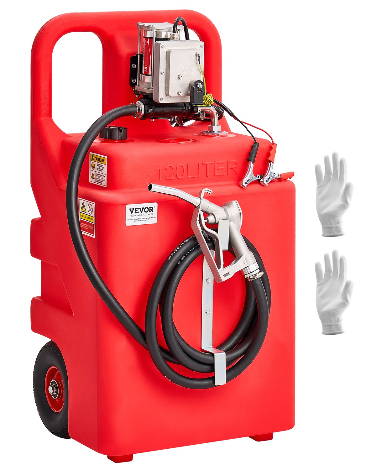 Polttoainesäiliö pyörillä North Craft YHM-120G, 121 litraa, 12V sähkökäyttöinen pumppu, punainen
