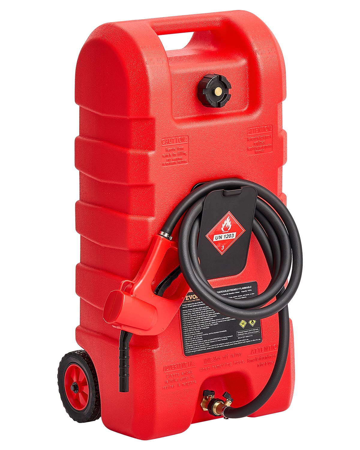 Polttoainesäiliö pyörillä North Craft YOILP5035M, 15 gallonaa/57 litraa, Manualipumppu, 400x320x840mm, HDPE, Polttonesteille