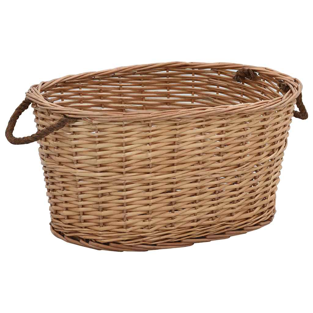Polttopuukori kantokahvoilla 58x42x29cm, luonnollinen paju