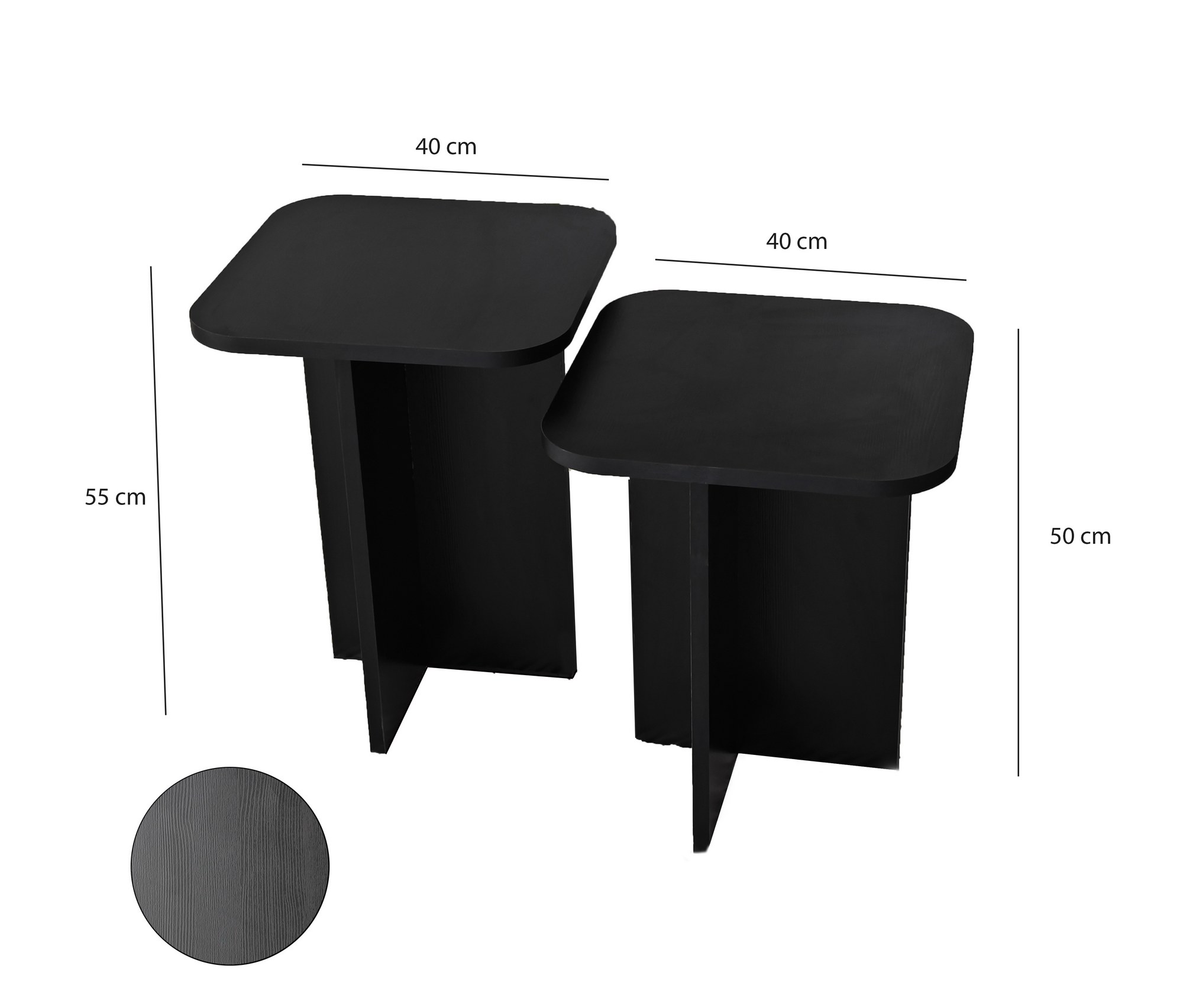 Sivupöytäsarja Valento Furniture Blues Set, 40x40x50cm