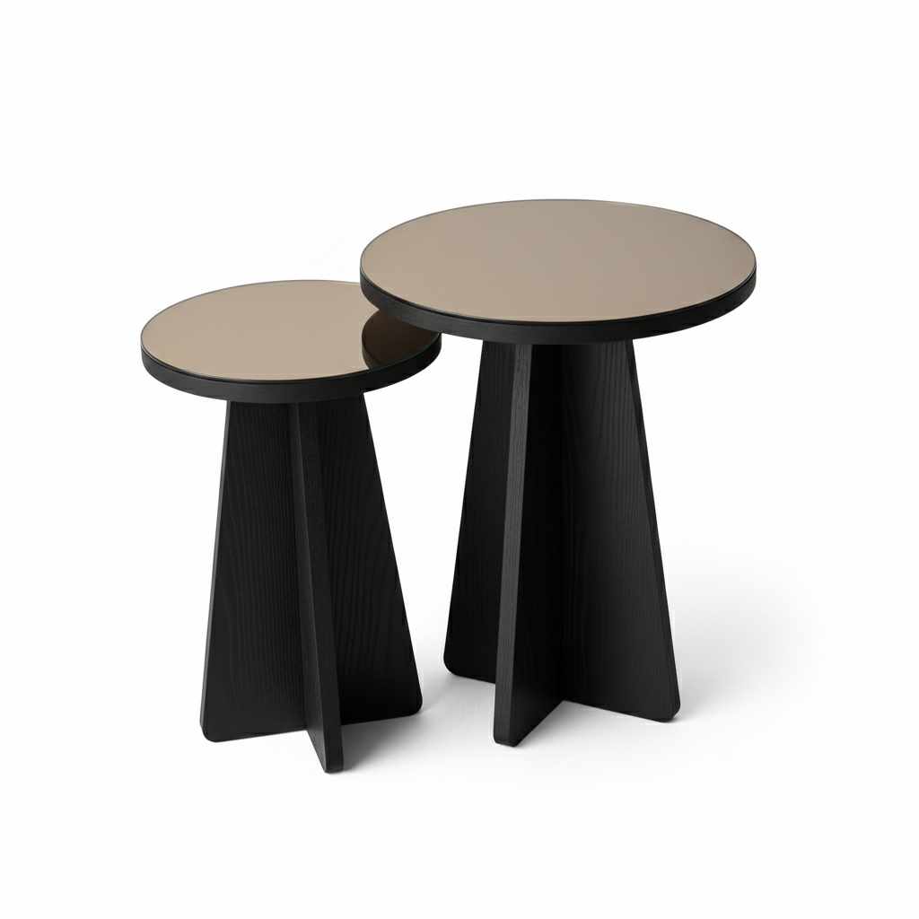 Sivupöytäsarja Valento Furniture Luna, 40x50cm, Musta