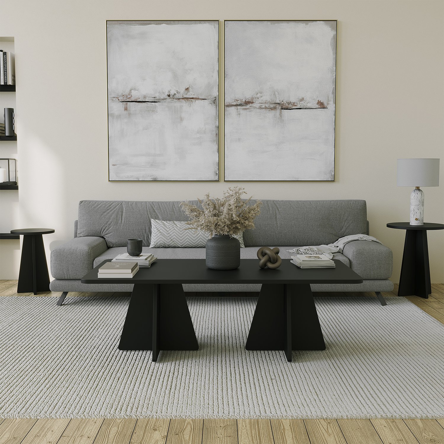 Sohvapöytä Valento Furniture Mushroom, 120x60cm, musta