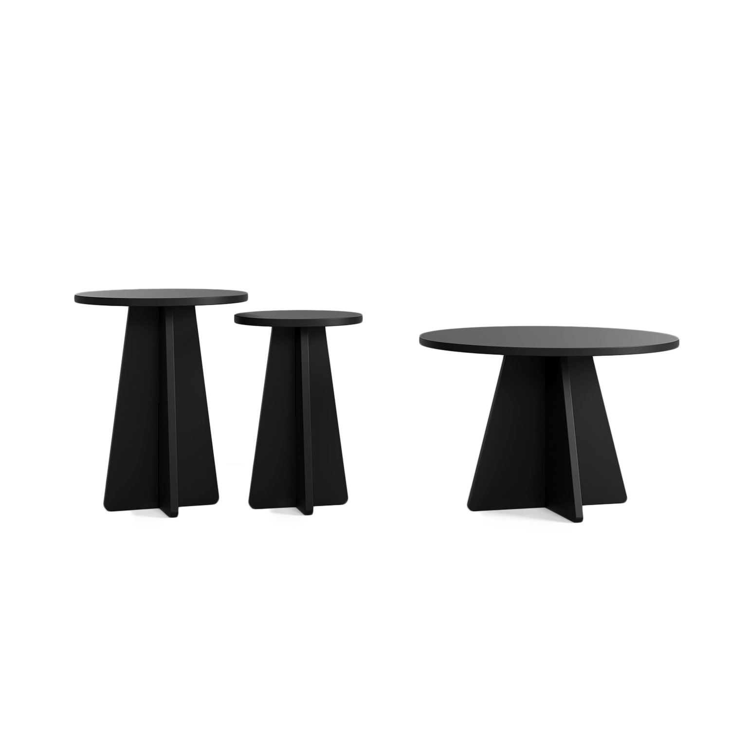 Sohvapöytä Valento Furniture Mushroom, 60x60x40cm, musta