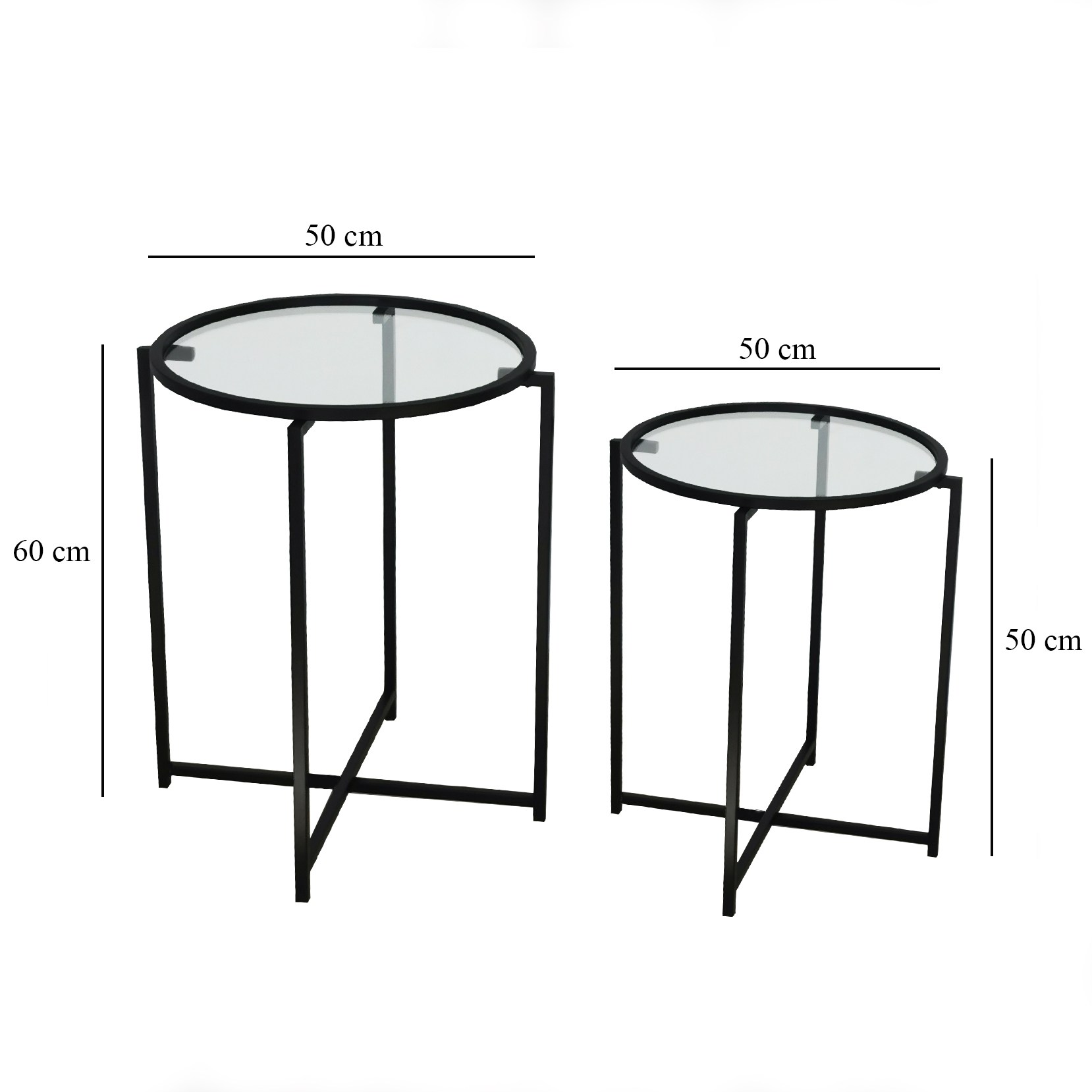 Sivupöytä Valento Furniture S412, 50x60cm, musta