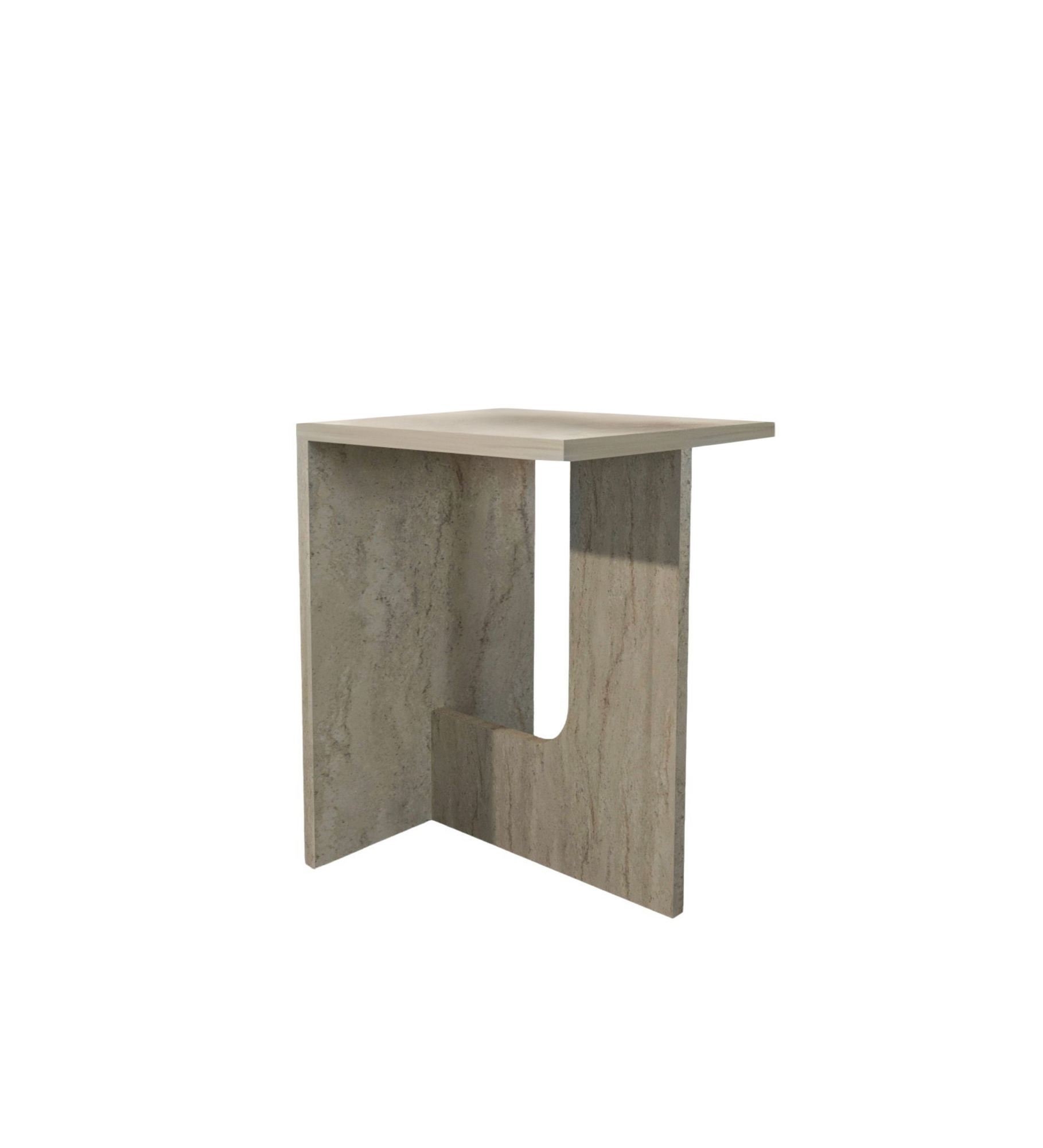 Sivupöytä Valento Furniture Terni, Leveys: 35 cm, Korkeus: 47 cm, Travertiini
