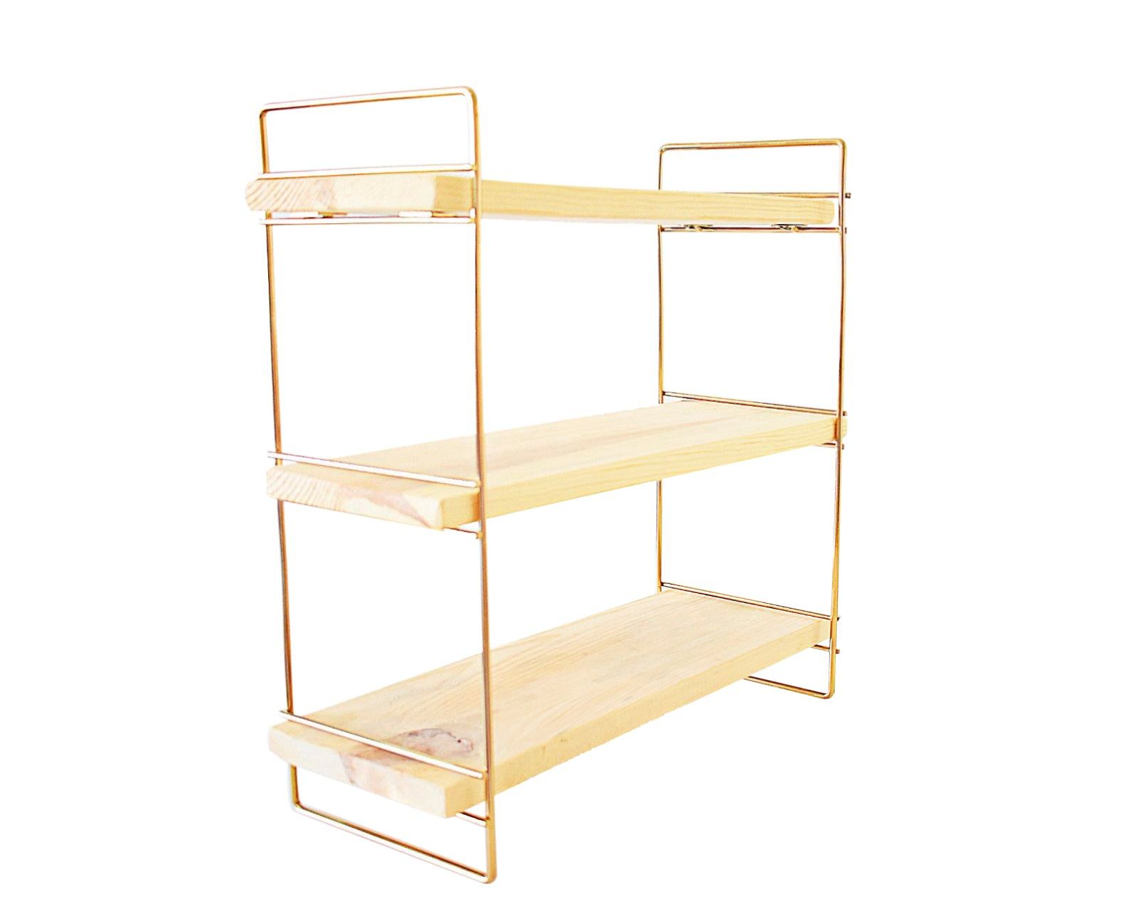 Pöytähylly Valento Furniture Masa, 40x40cm, kulta/ruskea