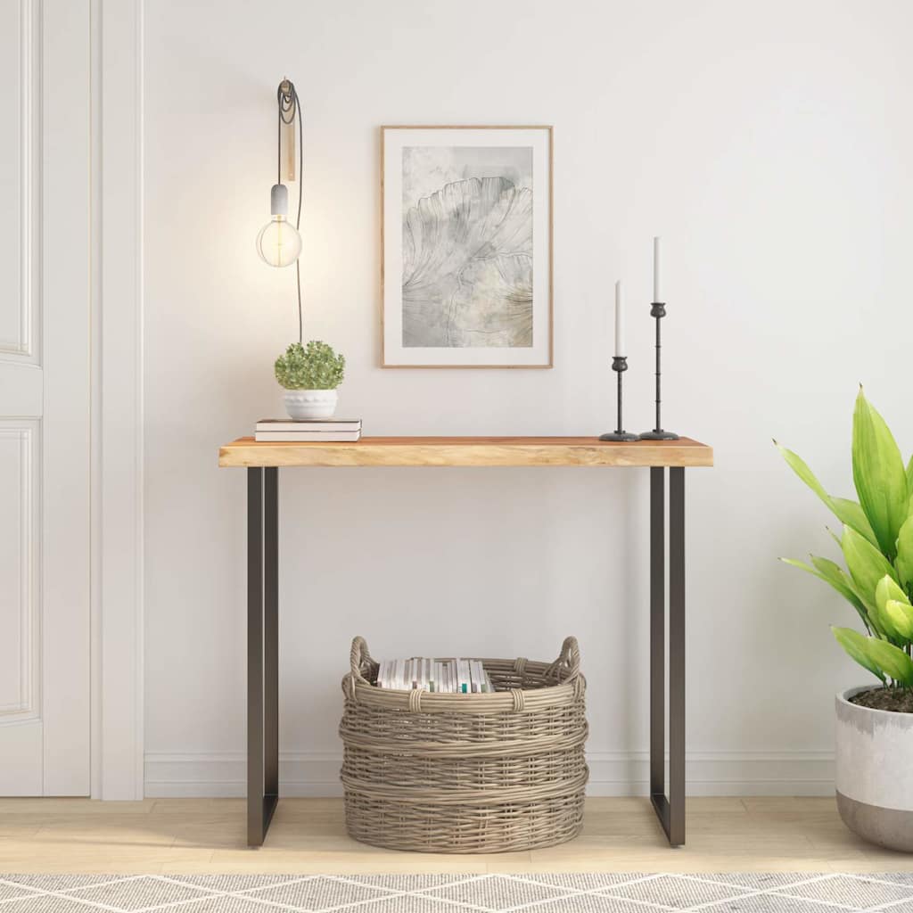 Pöytälevy 80x40x3,8 cm suorakaide täysi akasiapuu elävä reuna (85542)