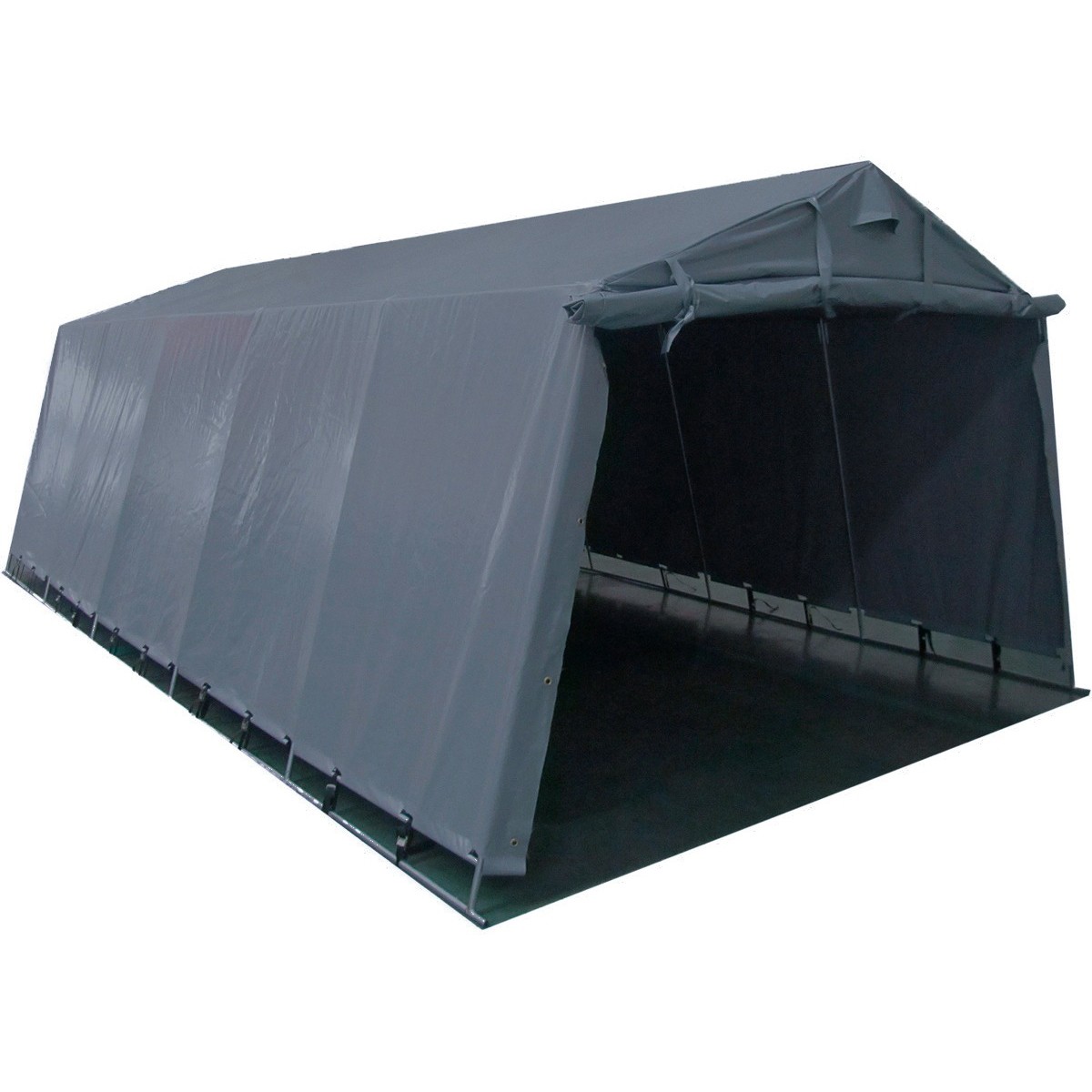 Pressutalli Prohall, 6x3.2x1.9 m, oviaukko 1.6x2.55-3.2 m, 500 g/m2, harmaa
