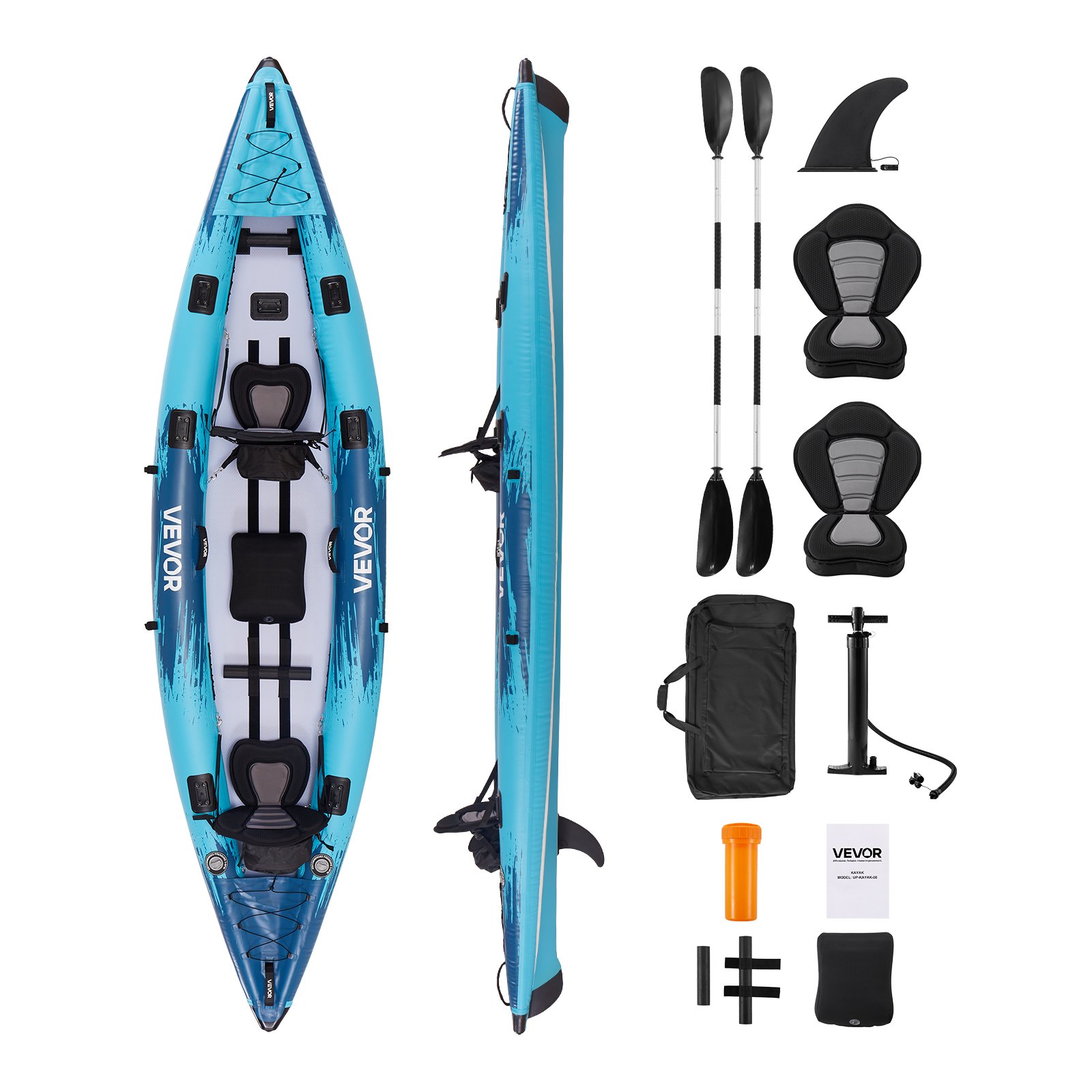Puhallettava kajakki North Craft UP-KAYAK-08 2 henkilölle, 438x109x32cm, Harmaa