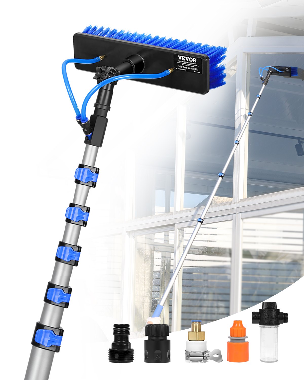Puhdistusharja North Craft THWB-33X-SG30, 11m, Alumiini, 180° Käännettävä Harjapää, 20m Letku