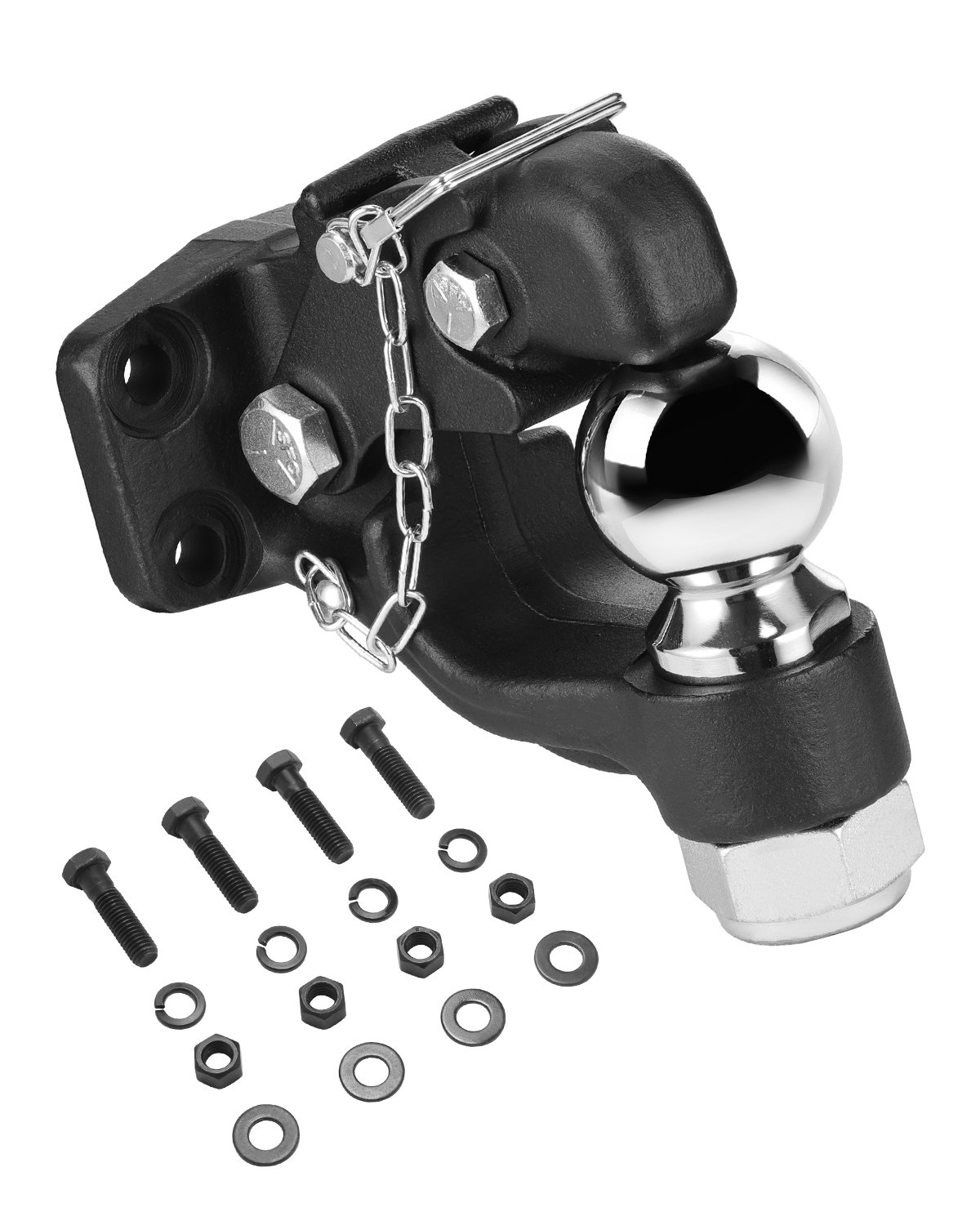 Pulttikiinnitteinen vetokita vetokuulalla North Craft Pintle, 9070kg, 2-5/16 tuuman Kuulapää, Musta