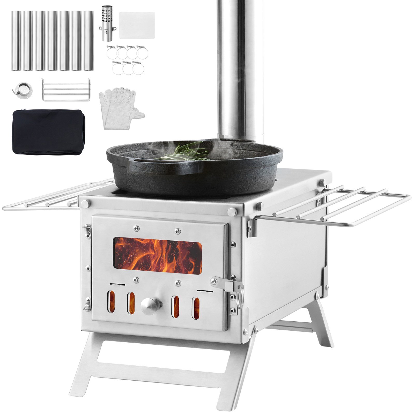 Puuhella North Craft WMCPSF02, 203 cm, Ruostumaton teräs, Harmaa