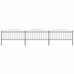 Puutarha-aita, keihäskärjillä, teräs, (0.5-0.75)x5.1m, musta