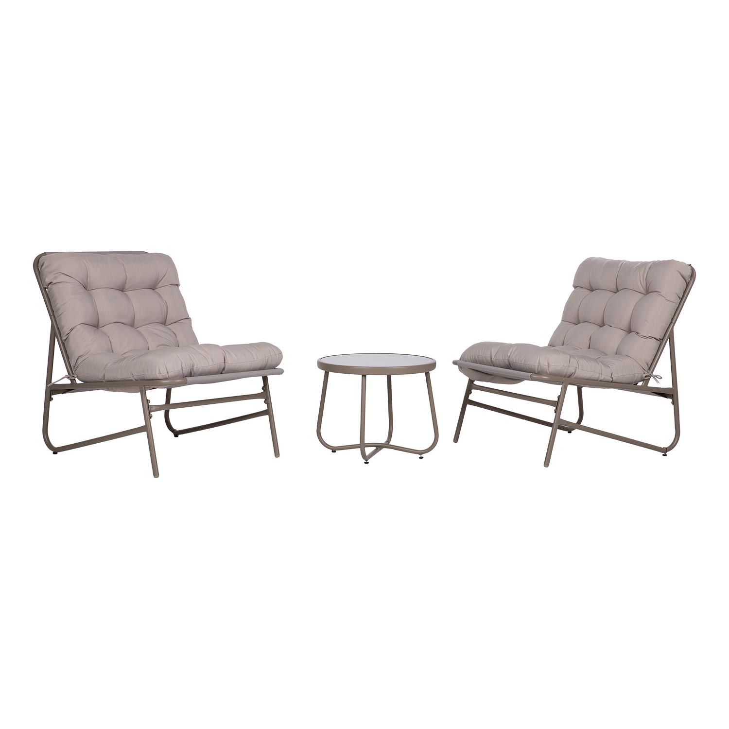Puutarhakalustesarja Home4You Jive, Pöytä Ja 2 Tuolia, Beige