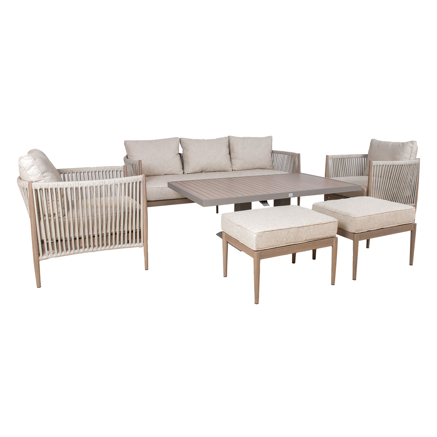 Puutarhakalustesarja Home4You Medina, 6-Osainen, Beige