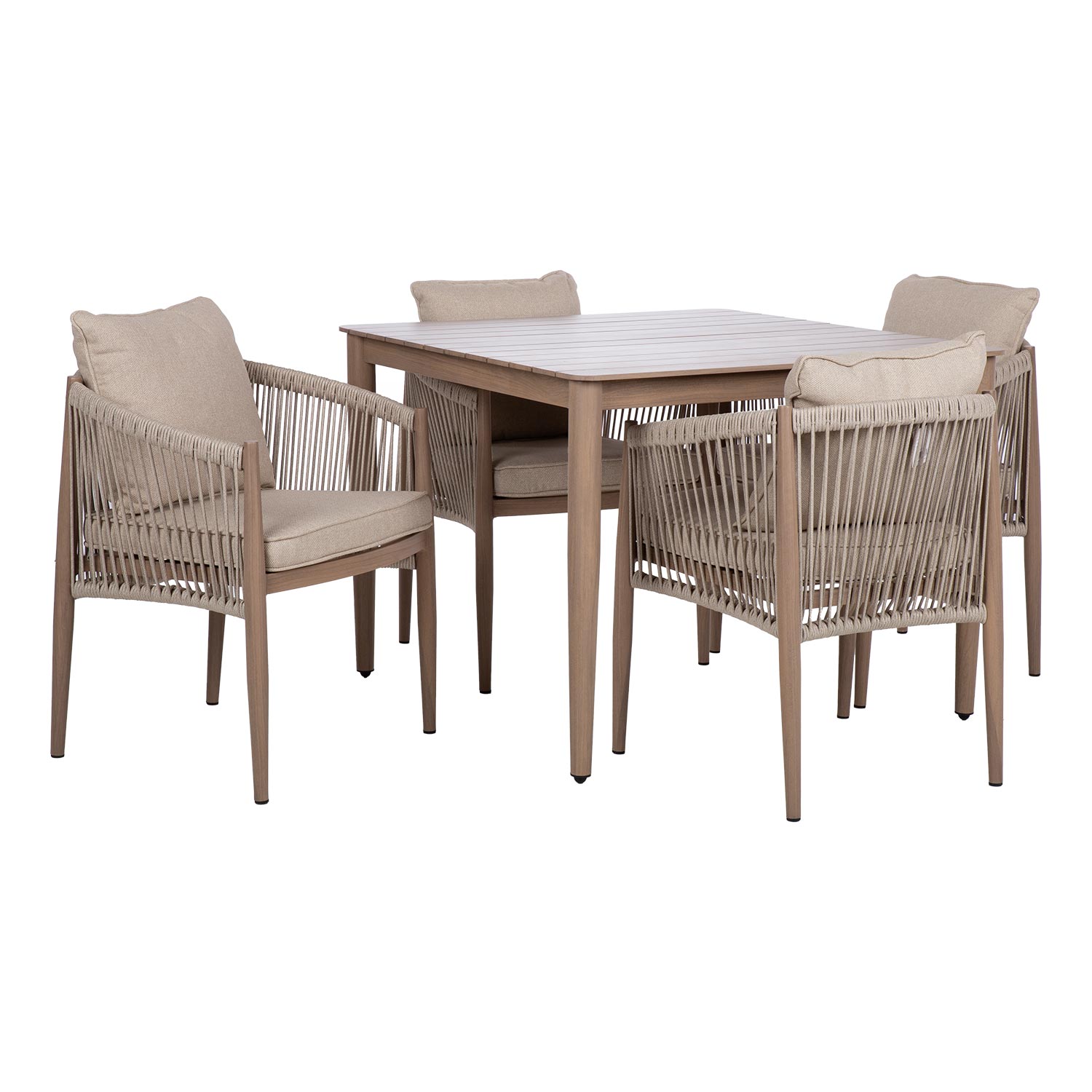 Puutarhakalustesarja Home4You Medina Pöytä Ja 4 Tuolia, Beige