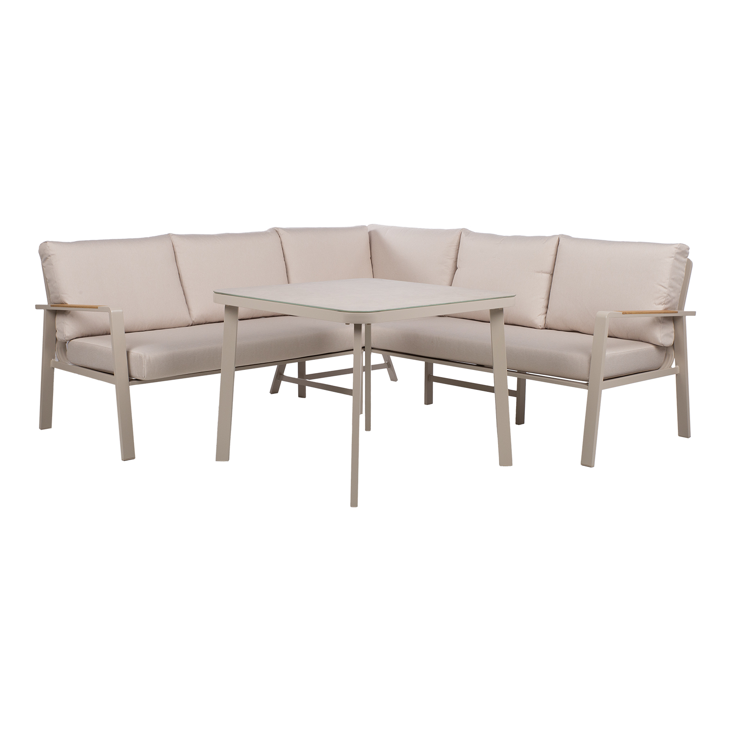 Puutarhakalustesarja Home4You Upland, Kulmasohva, Beige