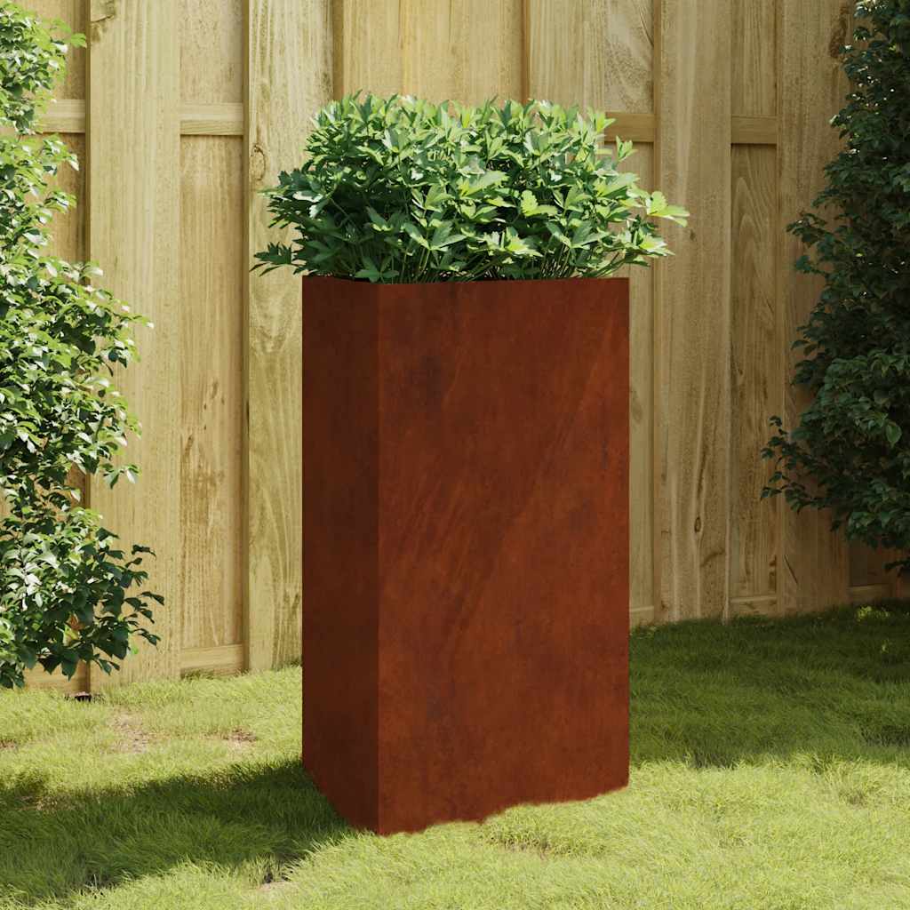 Puutarhakukkalaatikko 50x43x75 cm corten-teräs