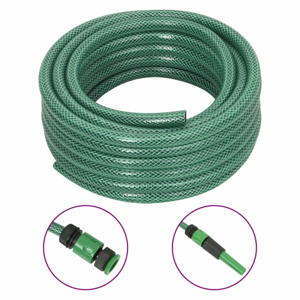 Puutarhaletku liitinsarjalla vihreä 0,6&quot; 50 m PVC