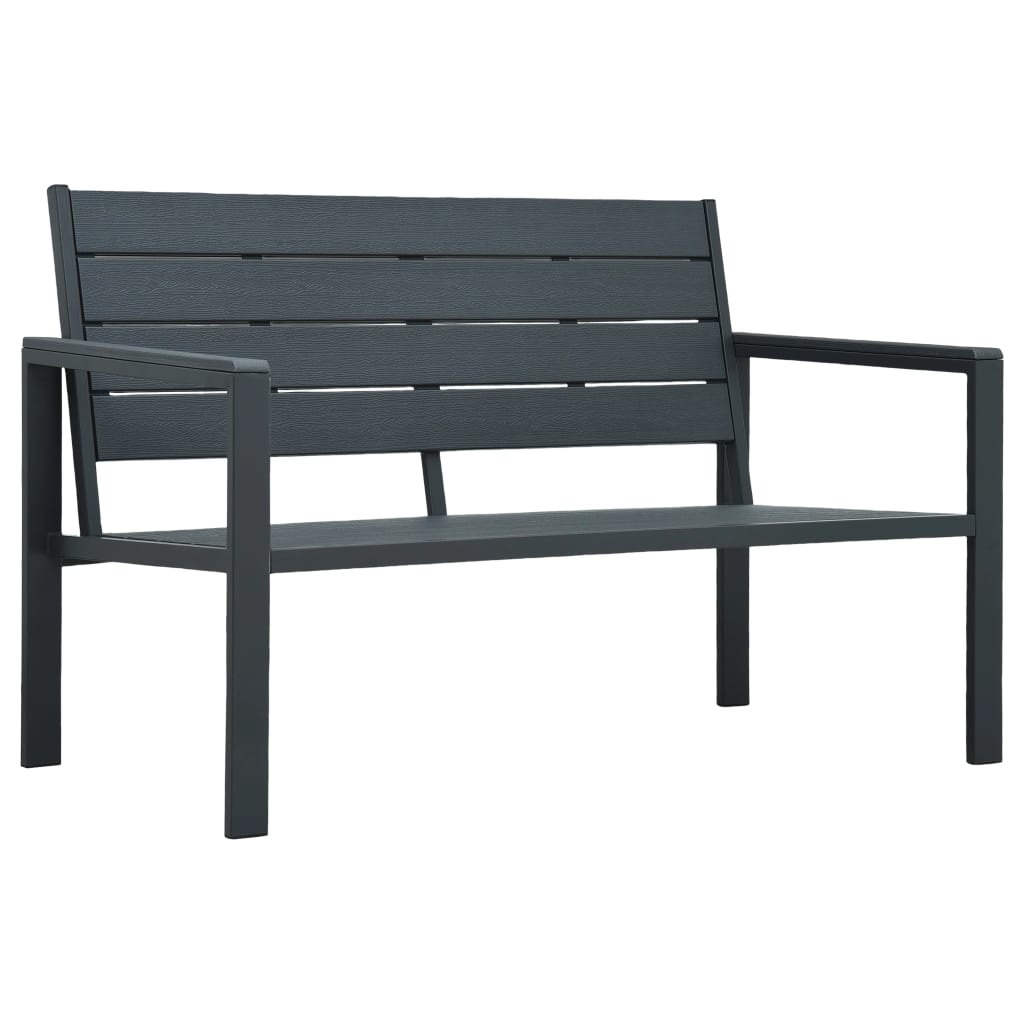 Puutarhapenkki 120 cm, polyeteeni, harmaa puujäljitelmä