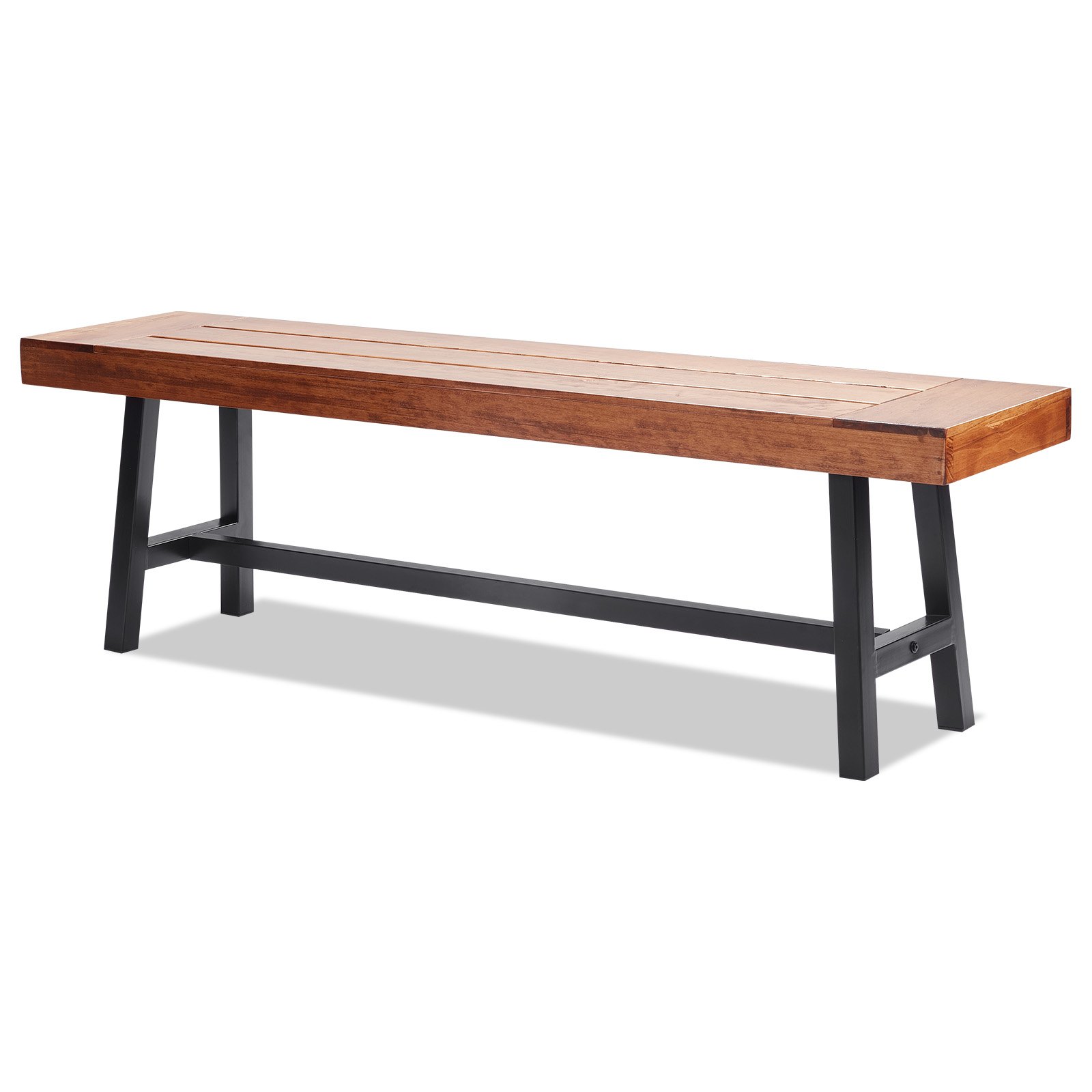 Puutarhapenkki North Craft YQ-HC4003, 160x36.5x48.2cm, Metallijalat, Luonnonpuu