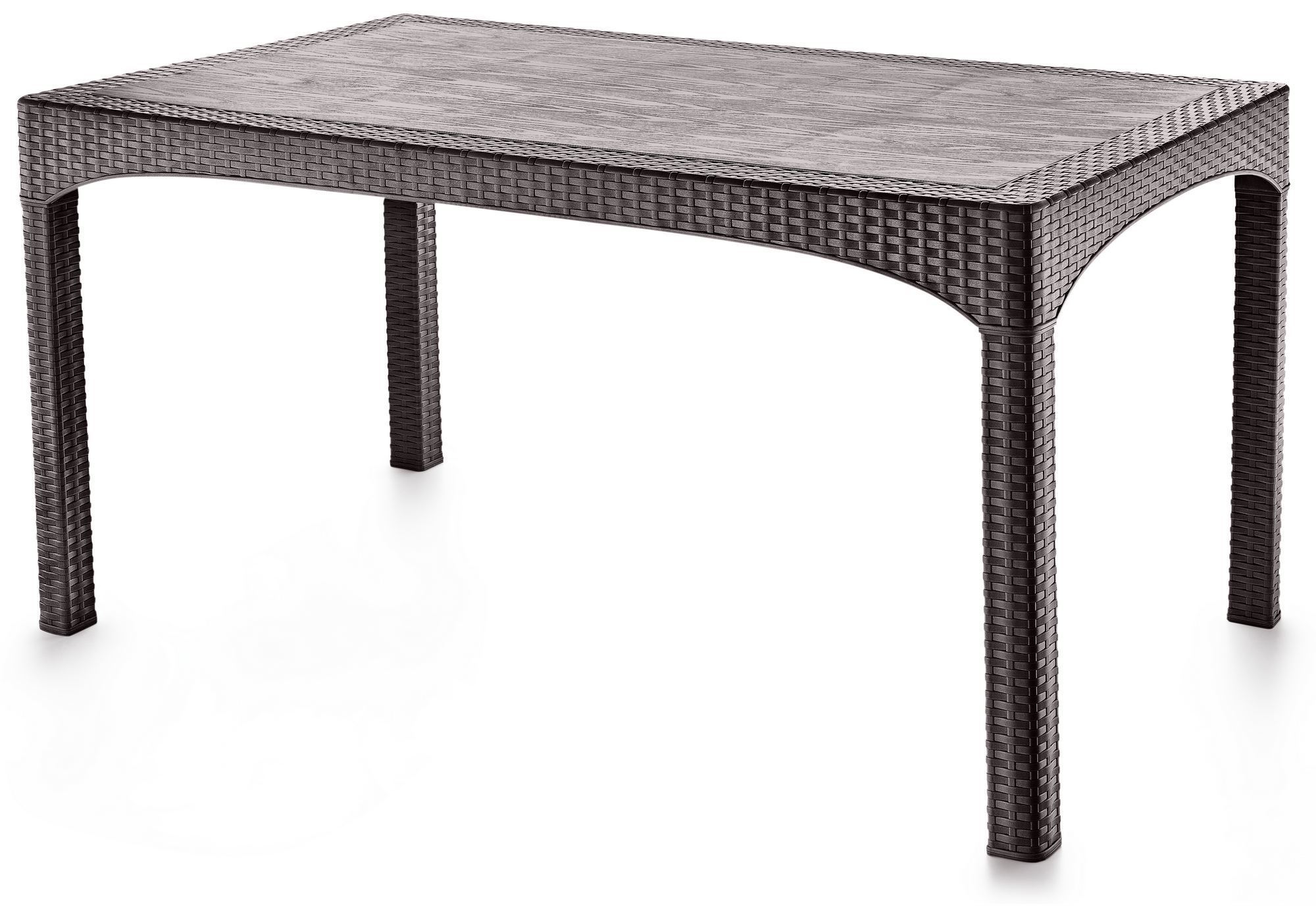 Puutarhapöytä Valento Garden Rattan, 90x150cm, tummanruskea