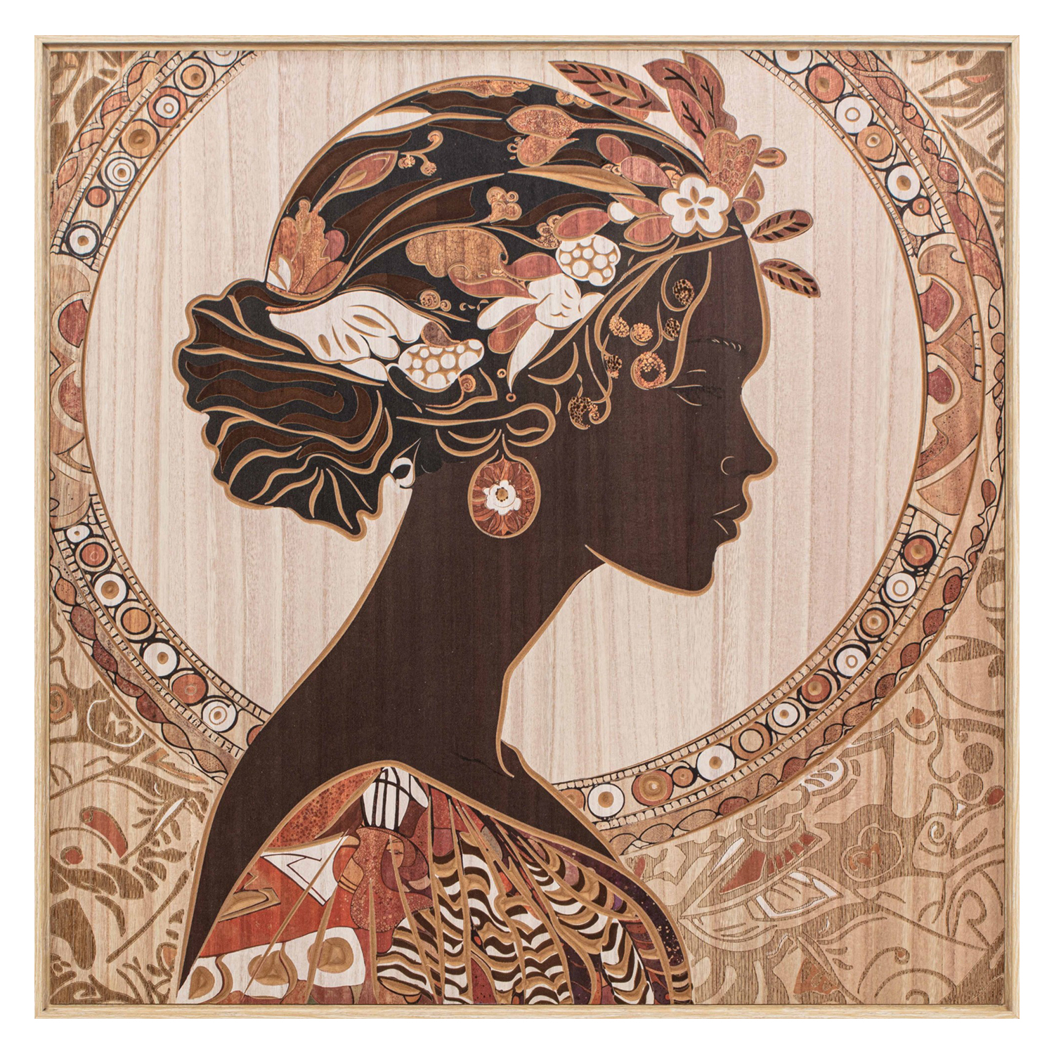 Puutaulu Home4You 80x80cm, Lady-1, Ruskea
