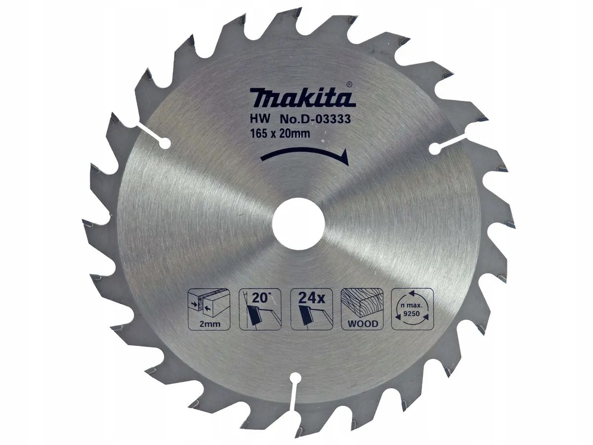 Pyörösahanterä Makita D-03333, Ø165x20x2.0mm, 24T