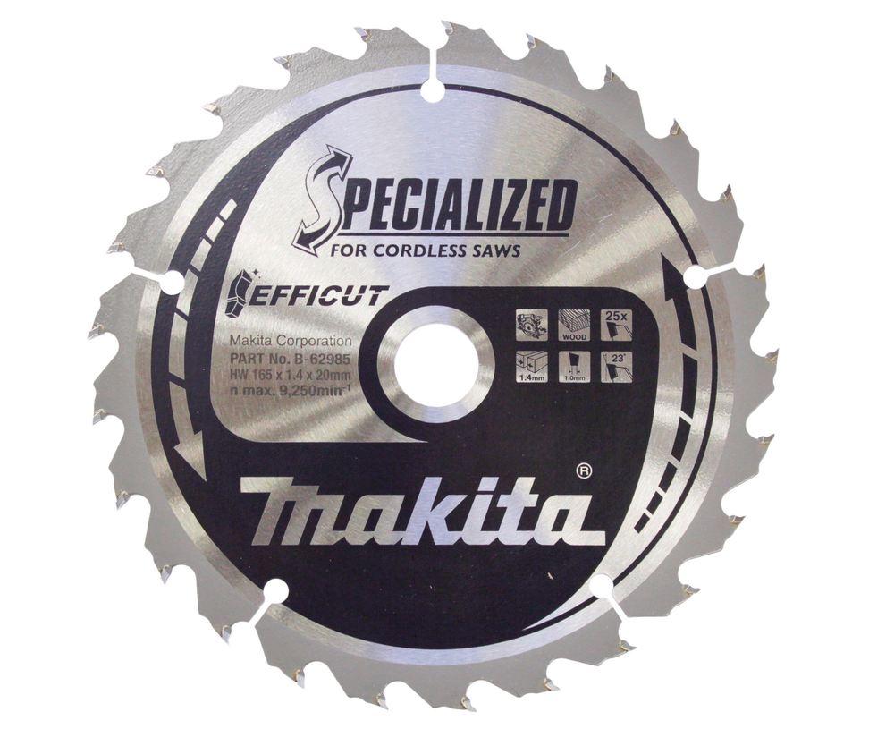 Pyörösahanterä Makita Efficut Specialized B-62985-2, Ø165x20x1.4mm, 25T, 2kpl